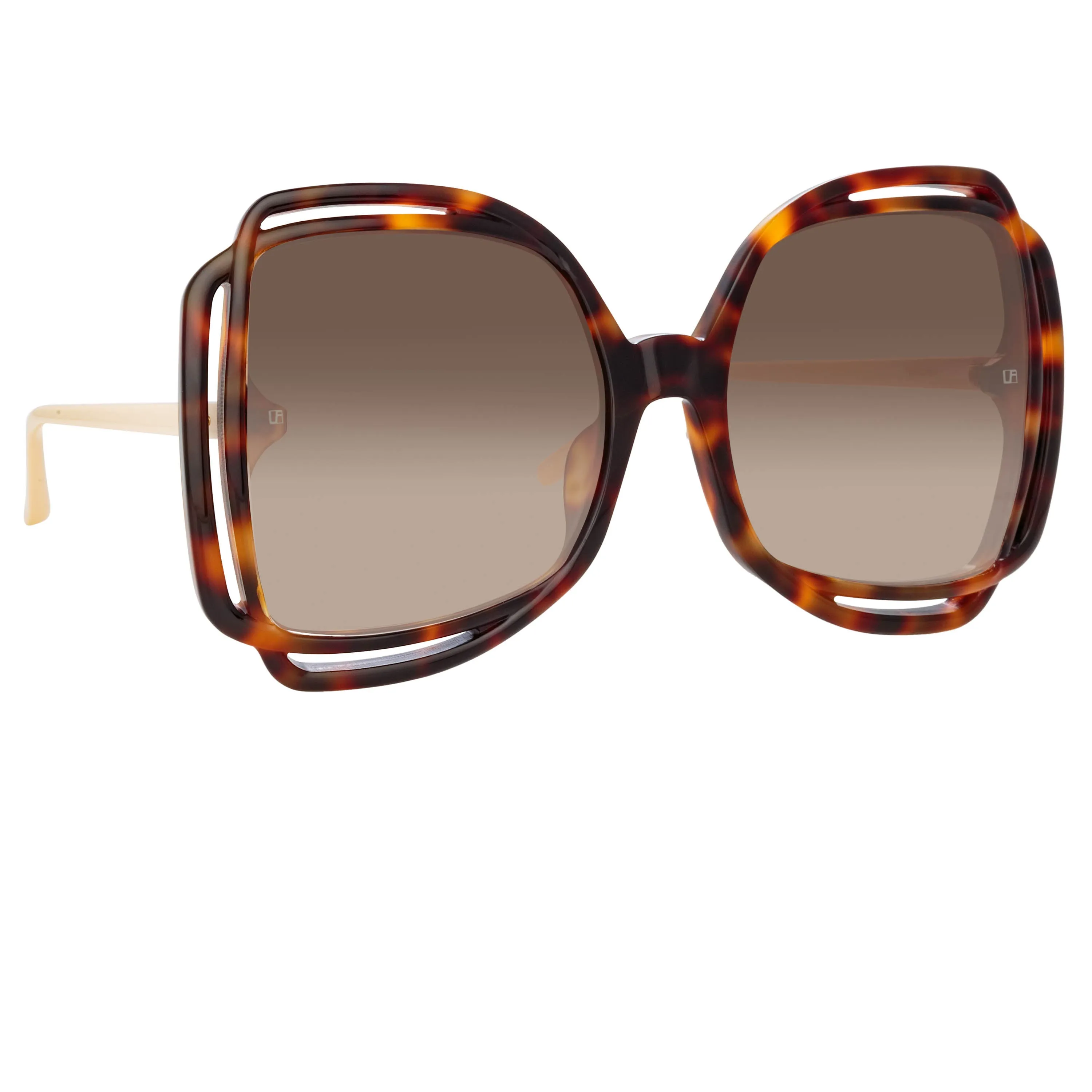 Valentina Squared Sunglasses in Tortoiseshell sold by Linda Farrow product image thumbnail 4