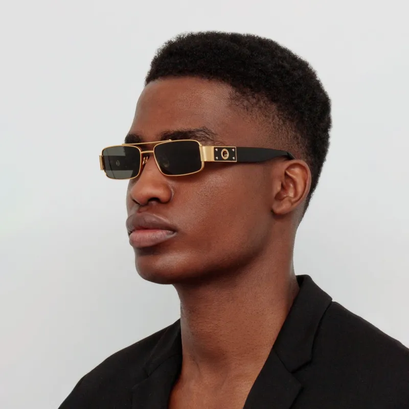 Men's Joey Rectangular Sunglasses in Yellow Gold sold by Linda Farrow