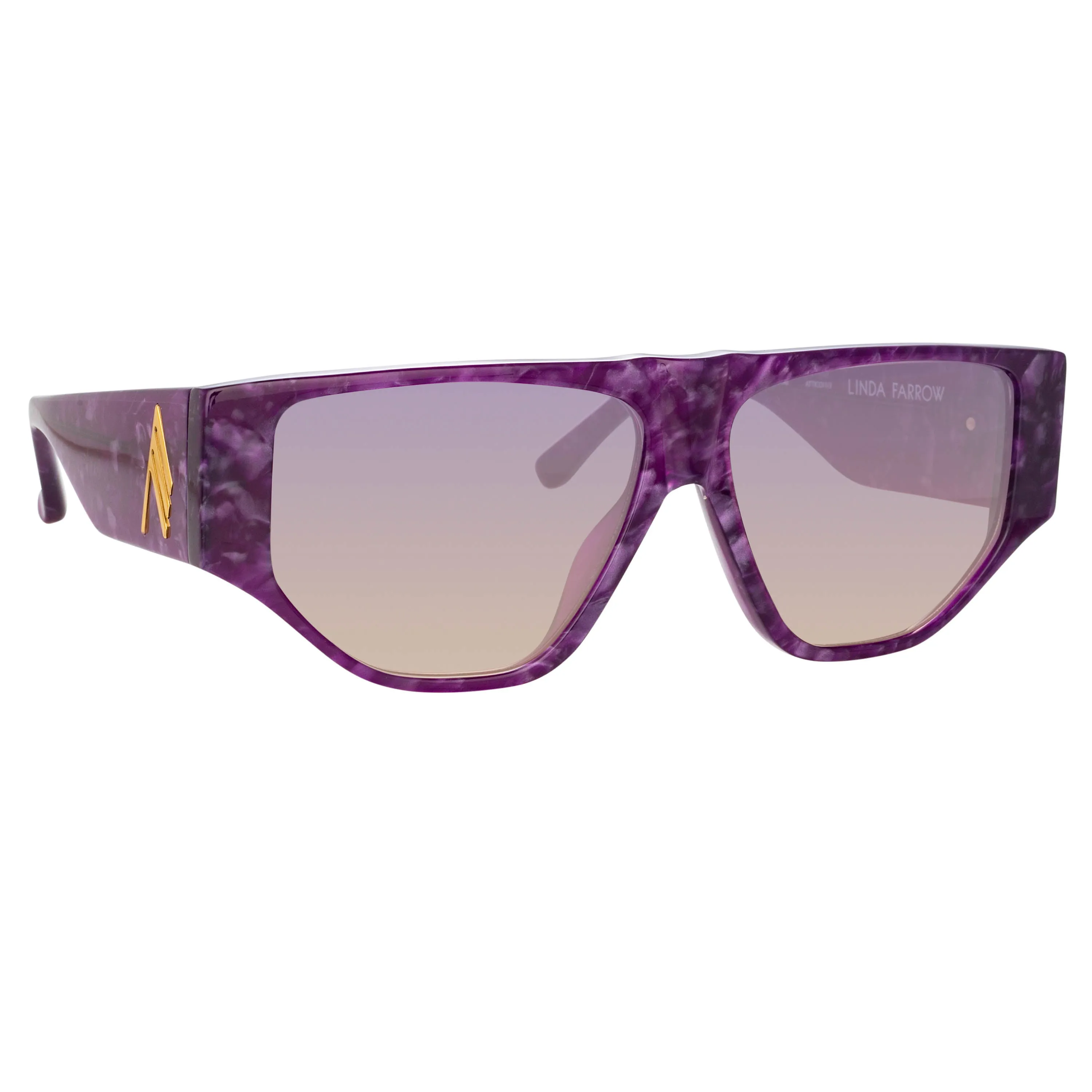 The Attico Ivan Angular Sunglasses in Purple Pearl sold by Linda Farrow product image thumbnail 3