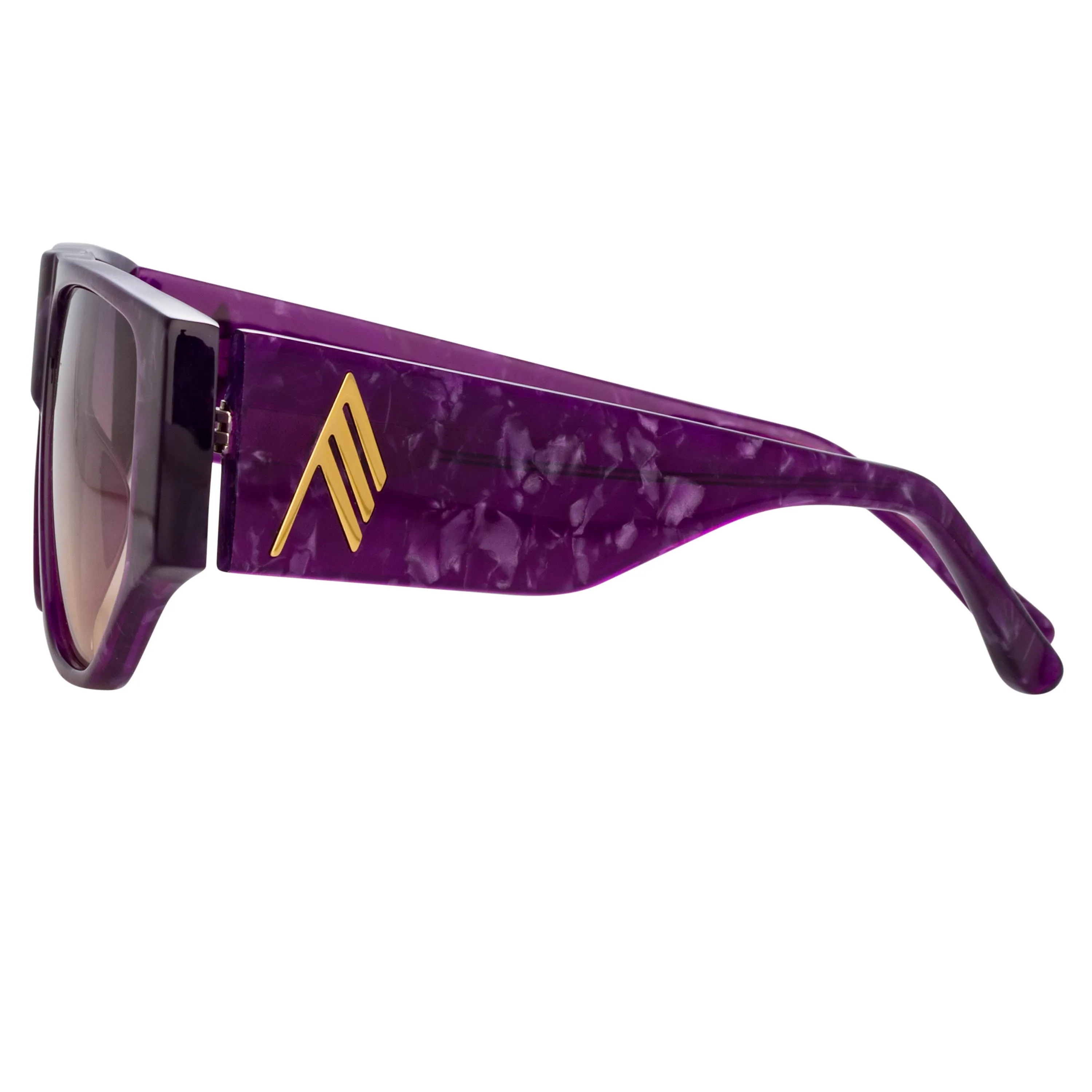 The Attico Ivan Angular Sunglasses in Purple Pearl sold by Linda Farrow product image thumbnail 4