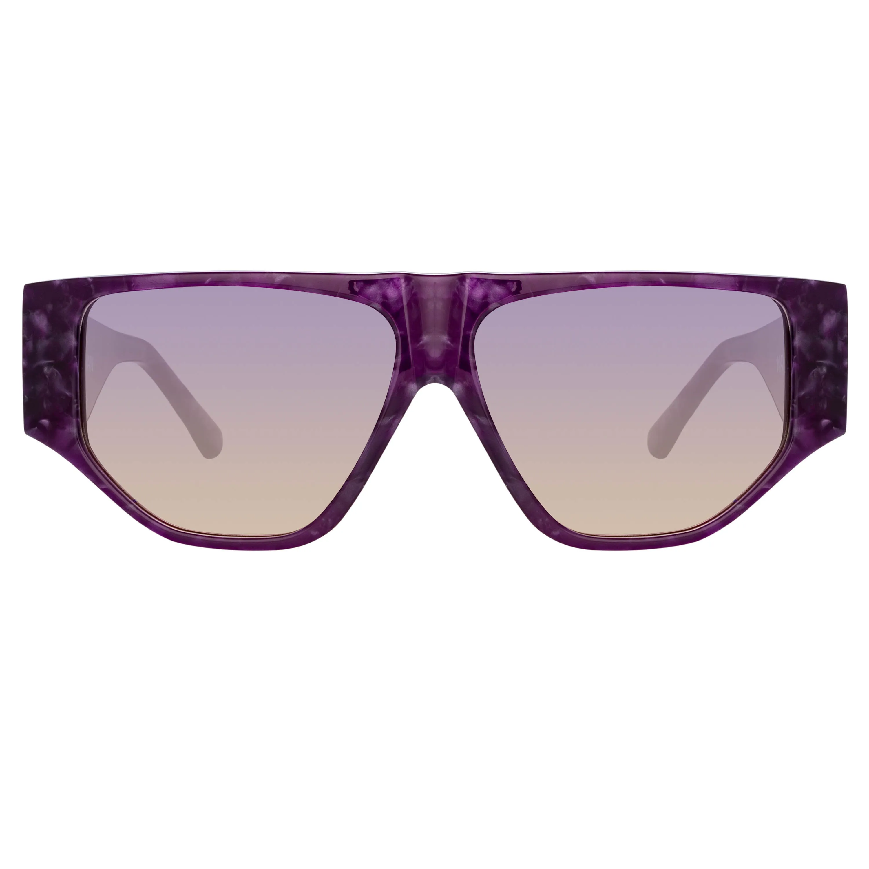 The Attico Ivan Angular Sunglasses in Purple Pearl sold by Linda Farrow product image thumbnail 2