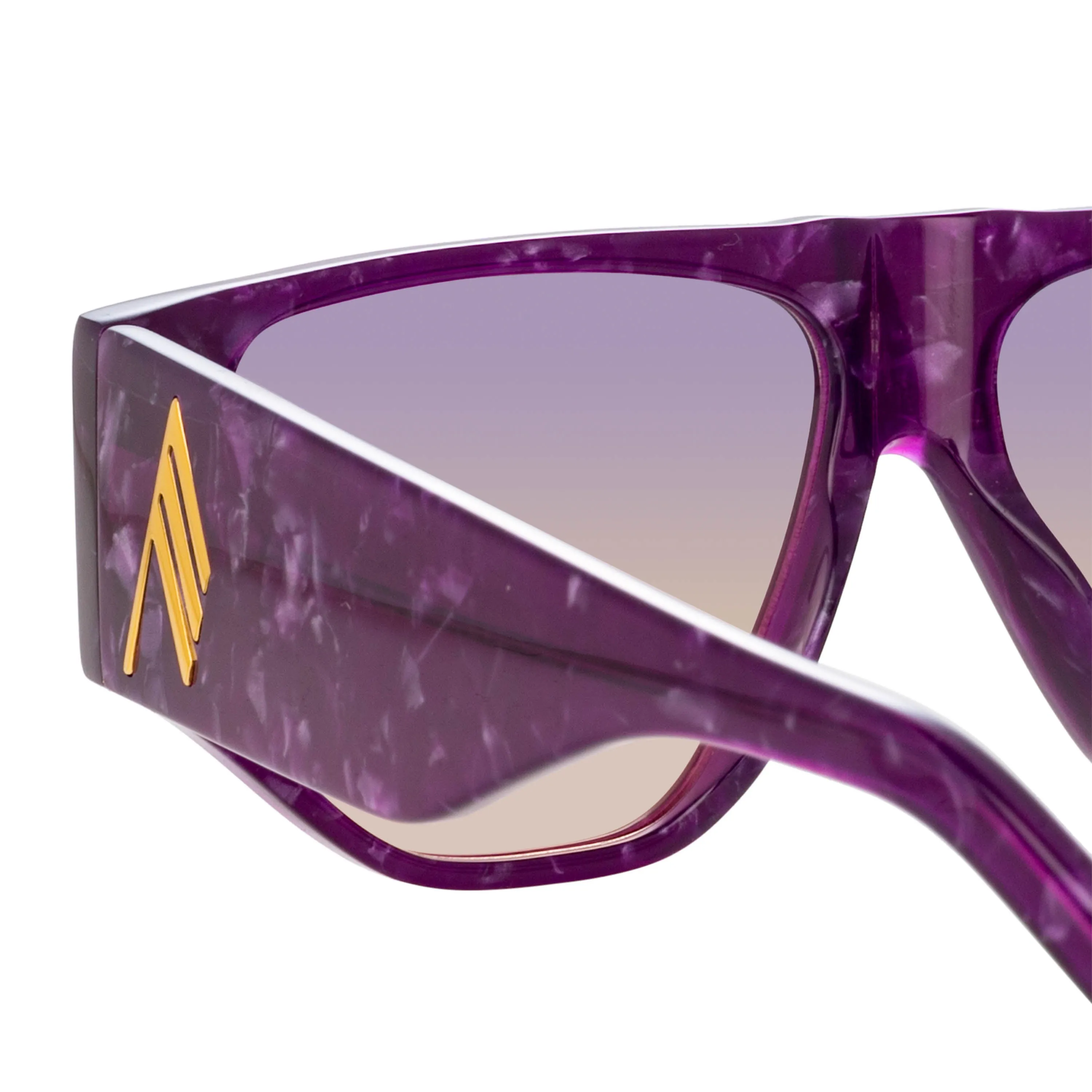 The Attico Ivan Angular Sunglasses in Purple Pearl sold by Linda Farrow product image thumbnail 5