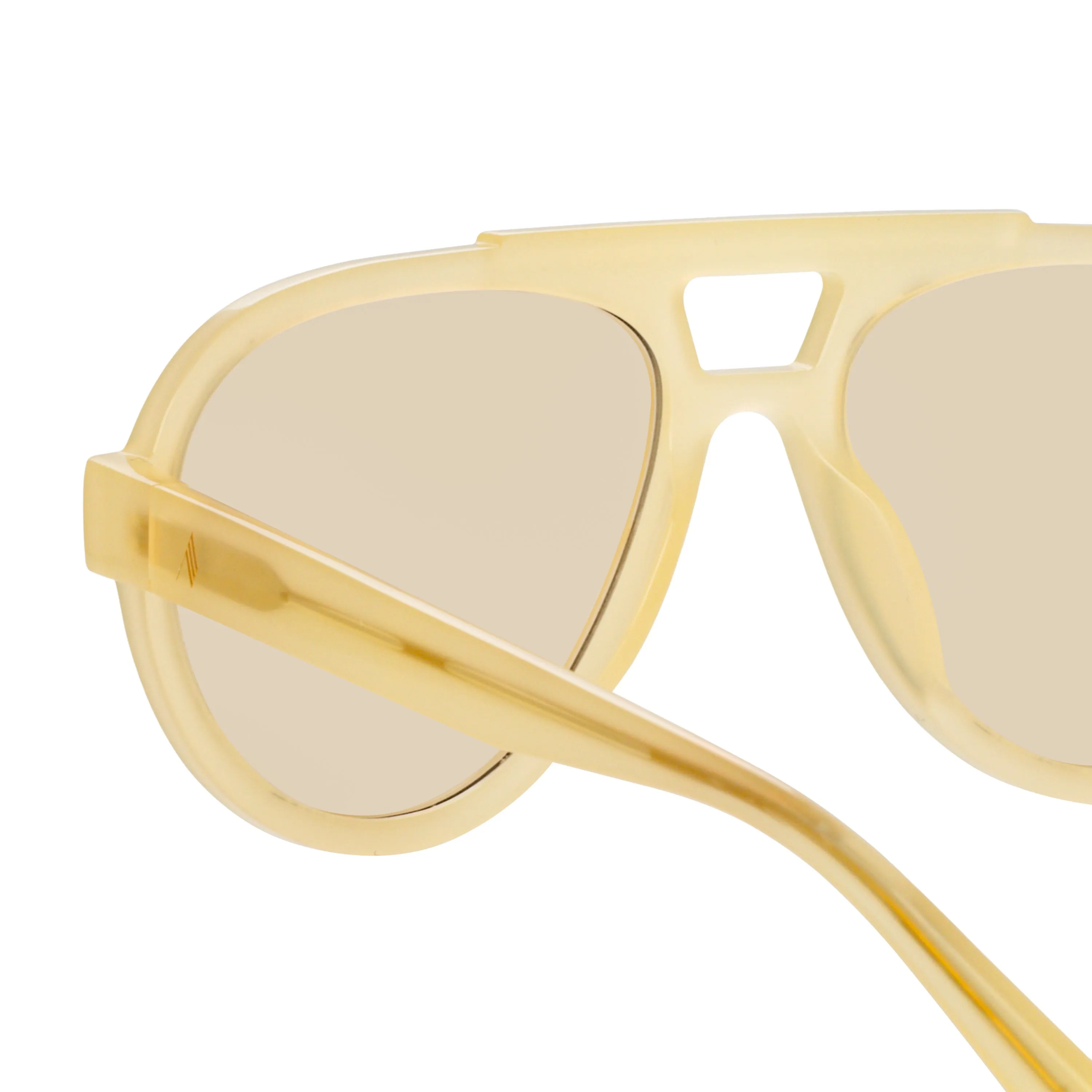 The Attico Jurgen Aviator Sunglasses in Yellow sold by Linda Farrow product image thumbnail 4