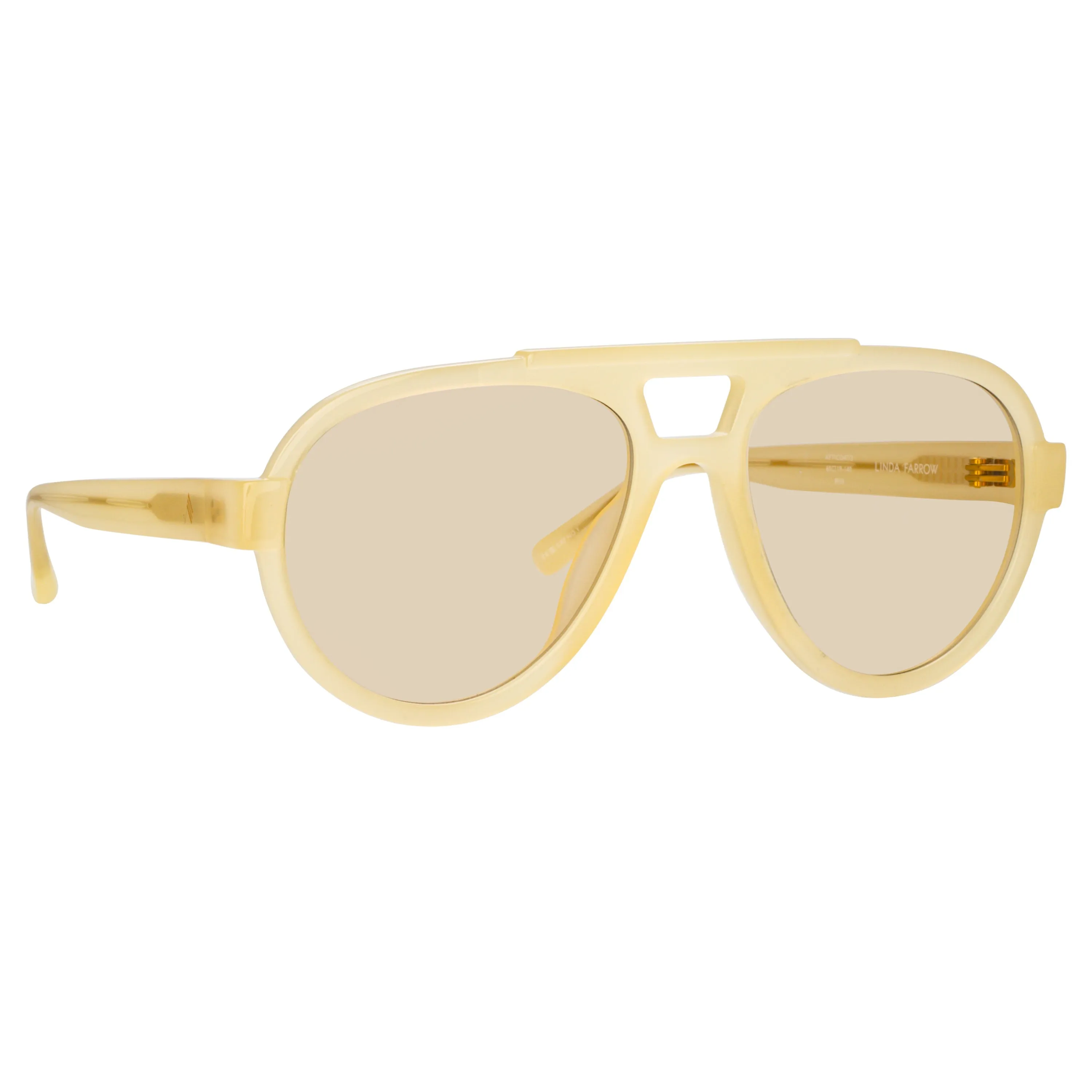 The Attico Jurgen Aviator Sunglasses in Yellow sold by Linda Farrow