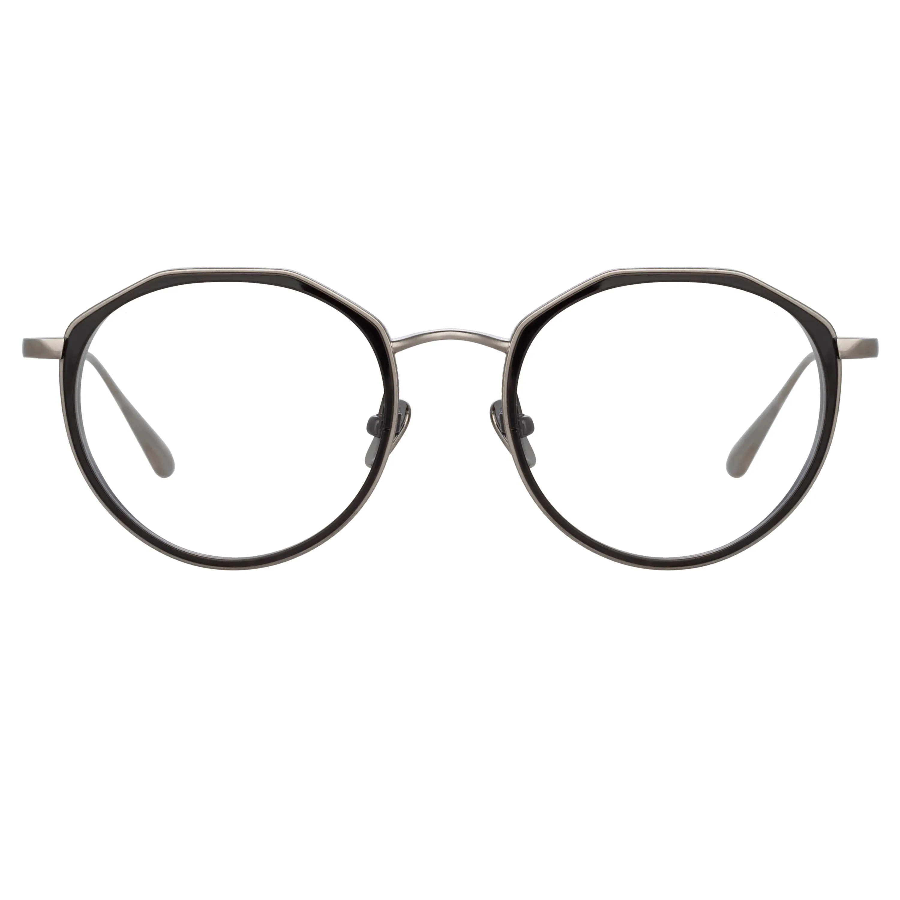 Cesar Angular Optical Frame in White Gold and Black sold by Linda Farrow product image thumbnail 2