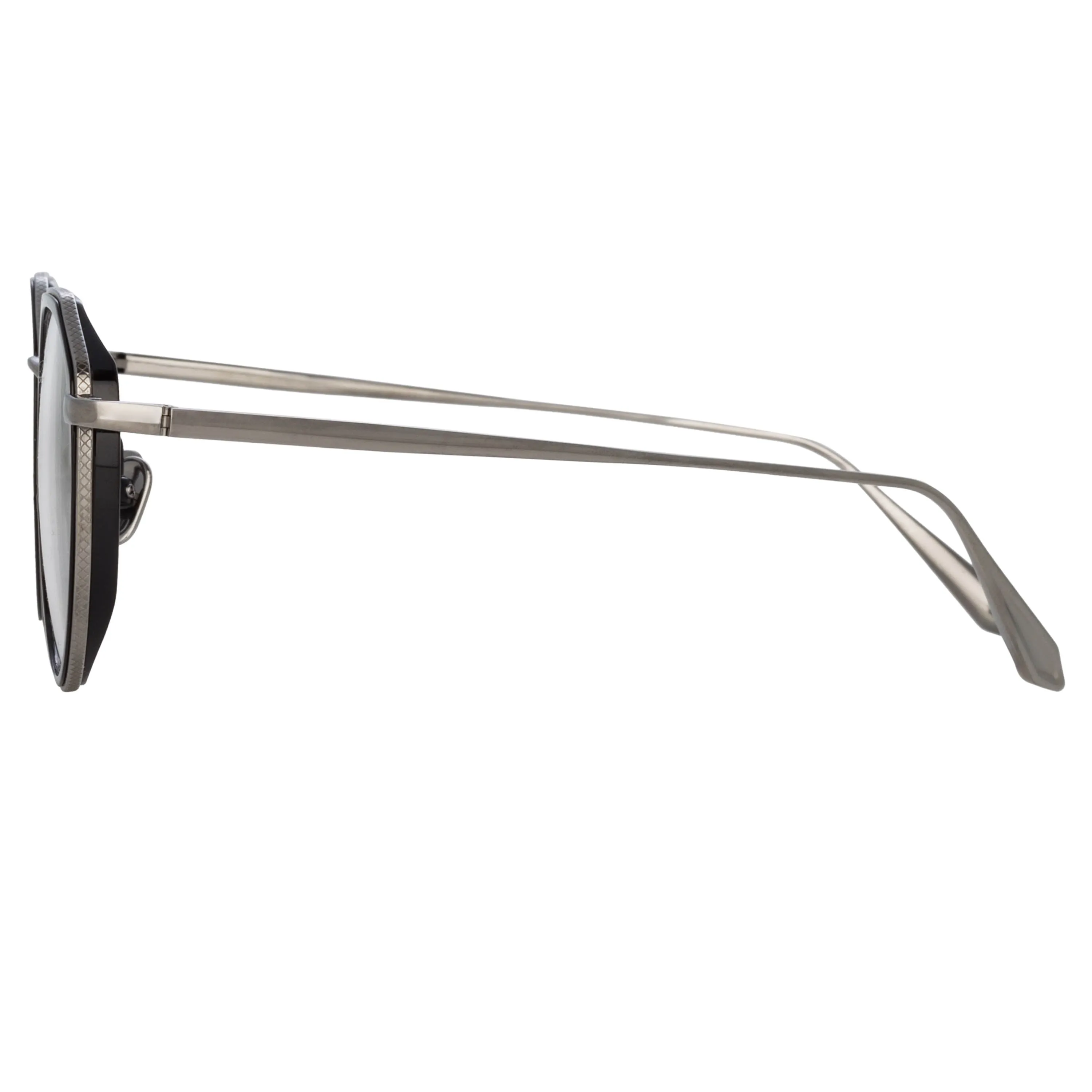 Cesar Angular Optical Frame in White Gold and Black sold by Linda Farrow product image thumbnail 4
