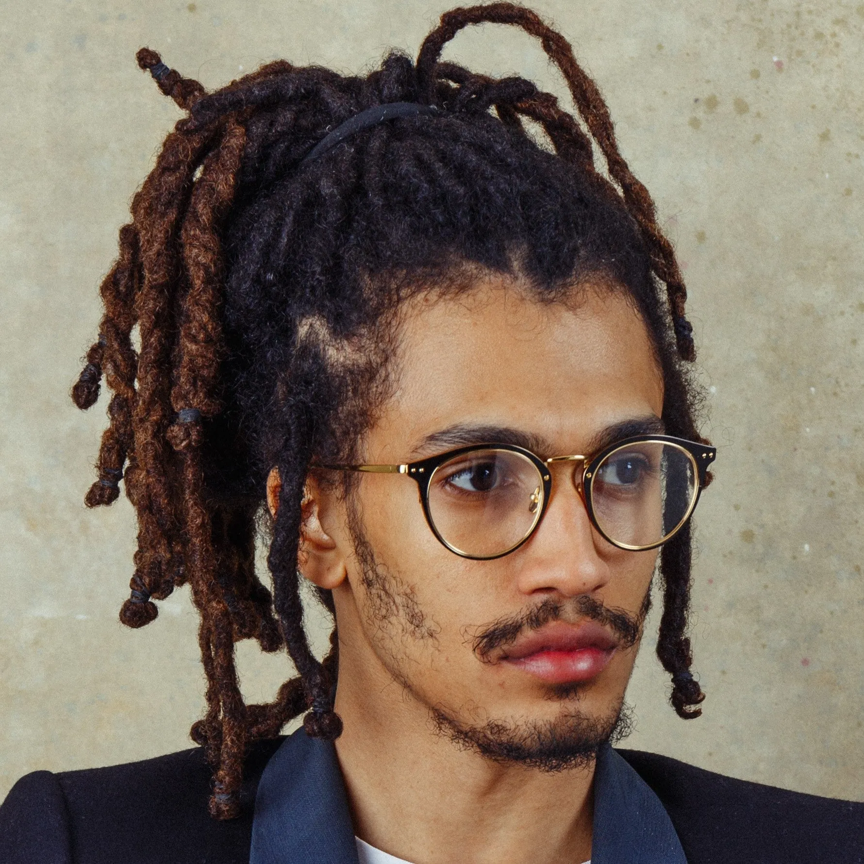 The Cooper | Oval Optical Frame in Black and Yellow Gold (Men's) sold by Linda Farrow product image thumbnail 2