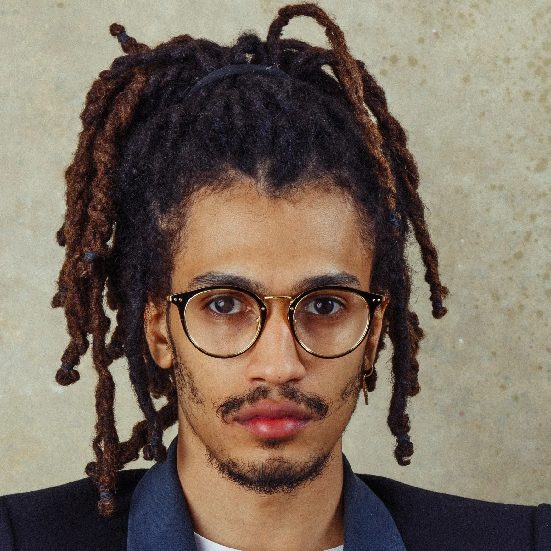 The Cooper | Oval Optical Frame in Black and Yellow Gold (Men's) sold by Linda Farrow