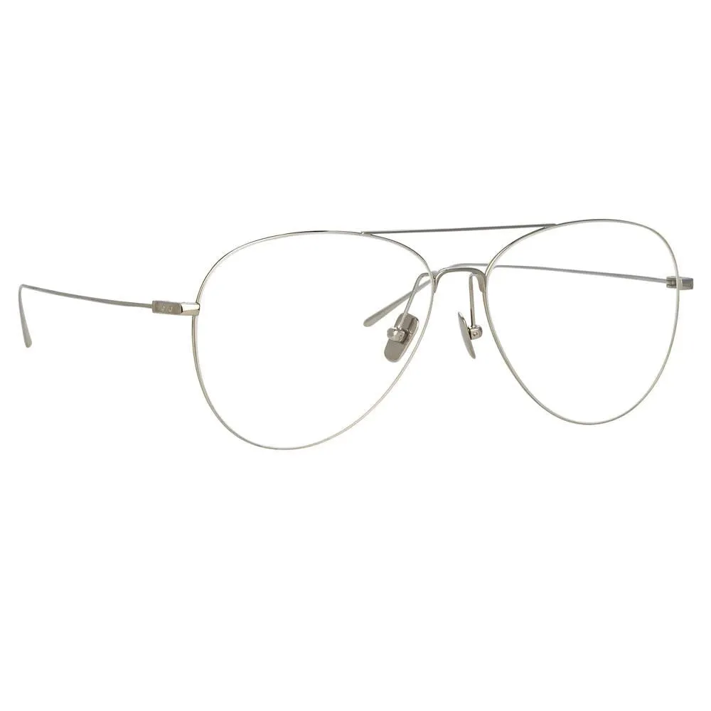 Lloyds A Aviator Optical Frame in White Gold sold by Linda Farrow product image thumbnail 2