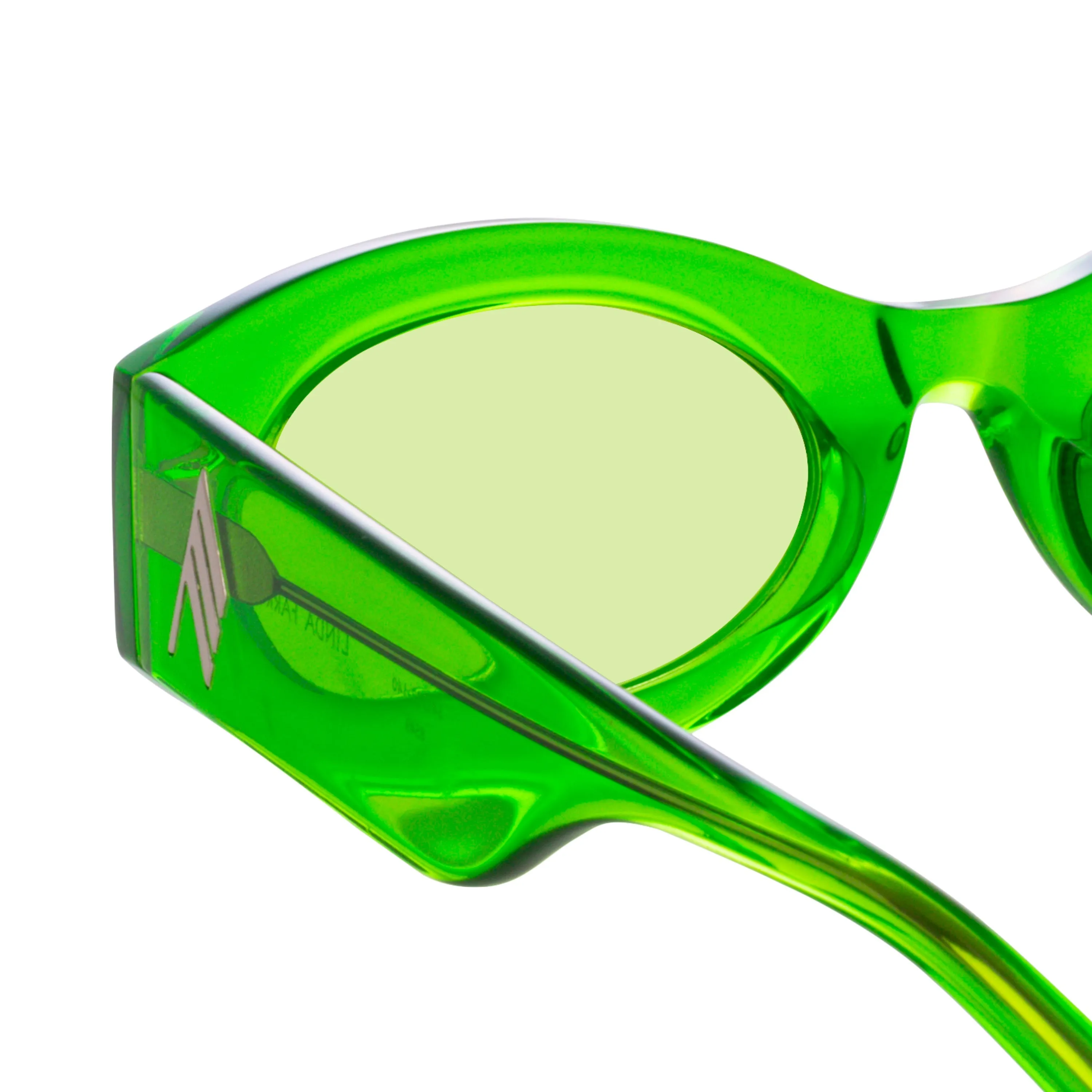 The Attico Berta Oval Sunglasses in Green sold by Linda Farrow product image thumbnail 4