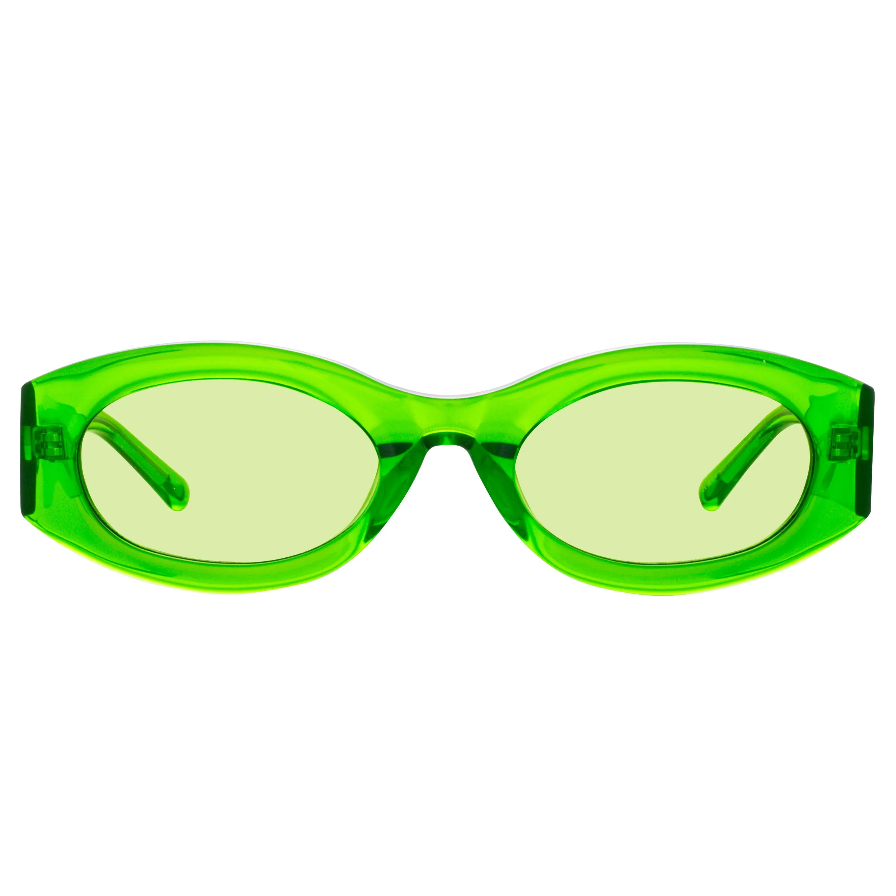 The Attico Berta Oval Sunglasses in Green sold by Linda Farrow product image thumbnail 2