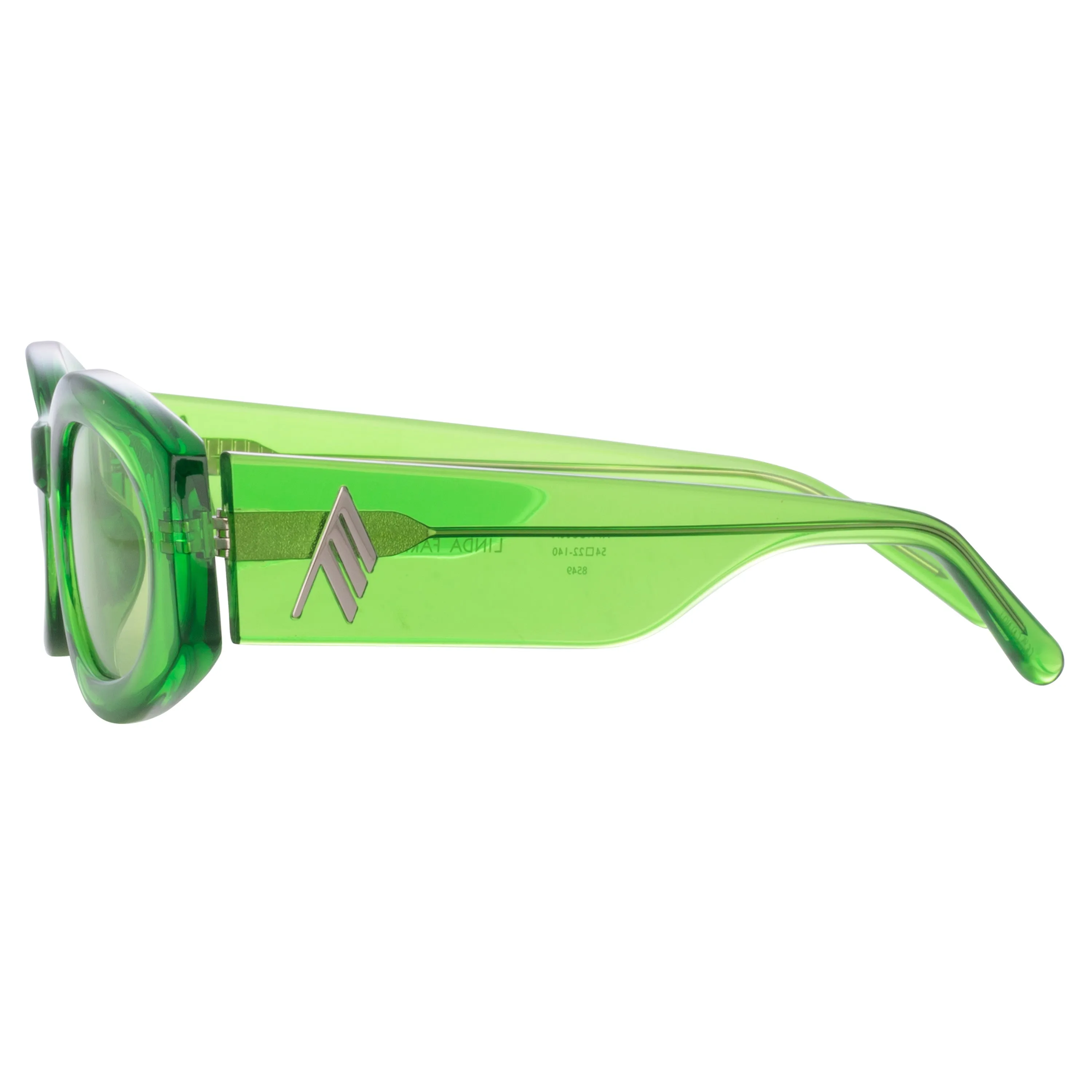 The Attico Berta Oval Sunglasses in Green sold by Linda Farrow product image thumbnail 3