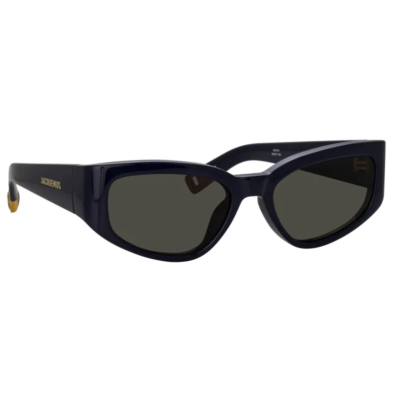 Gala Cat Eye Sunglasses in Navy by Jacquemus sold by Linda Farrow