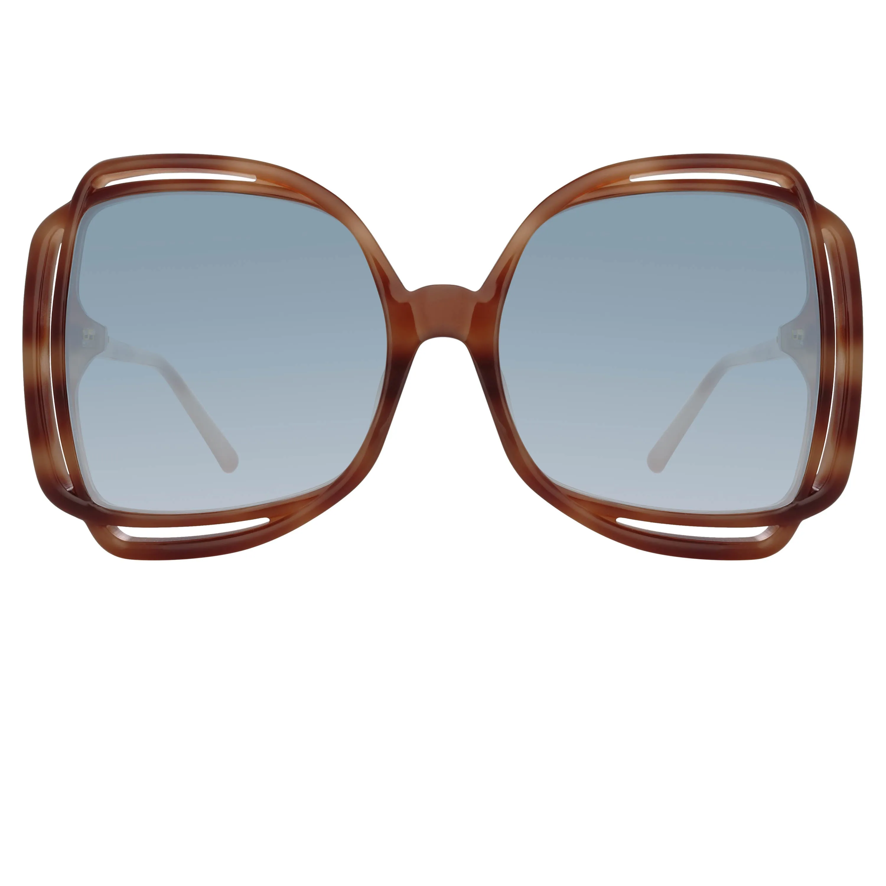 Valentina Squared Sunglasses in Horn sold by Linda Farrow
