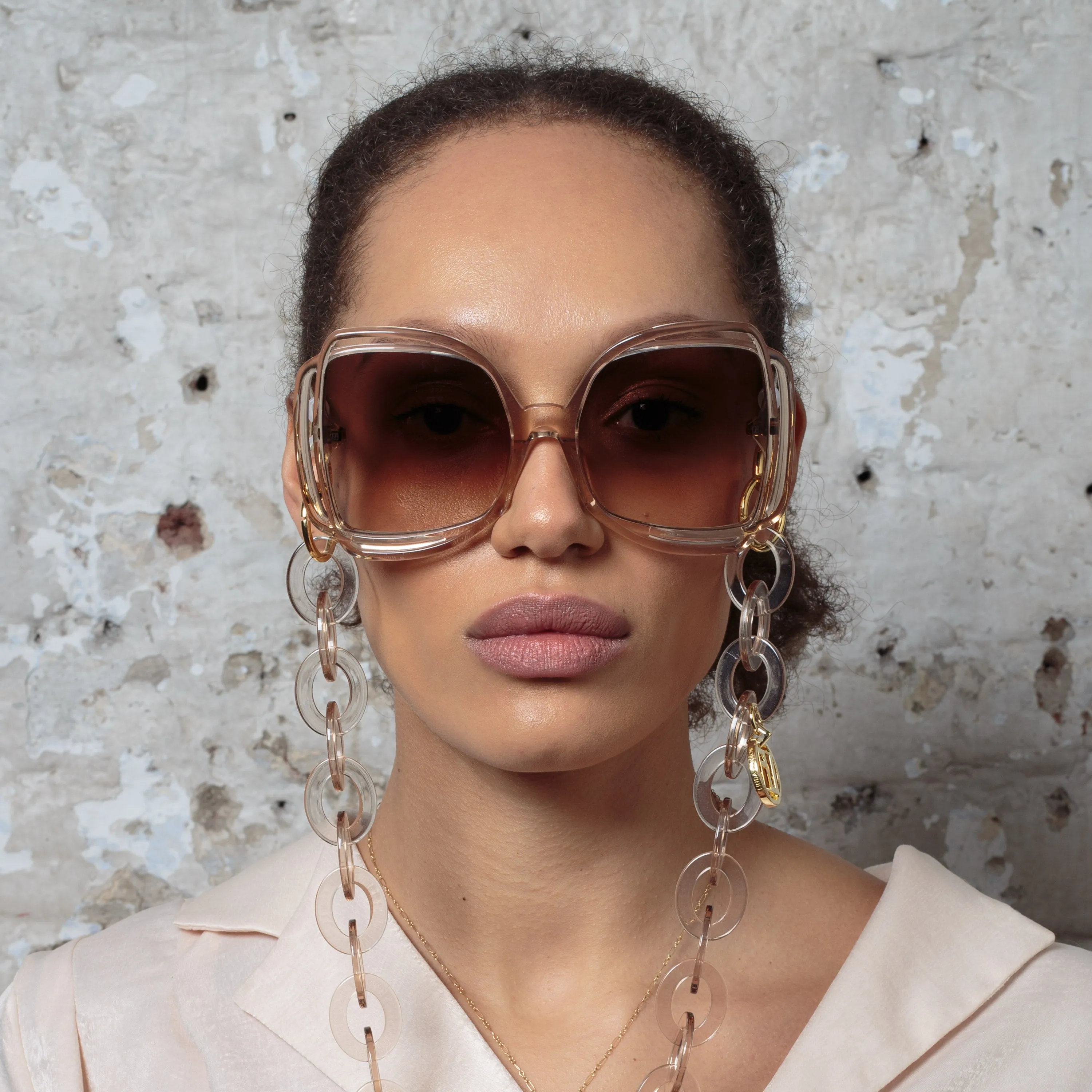 Valentina Squared Sunglasses in Horn sold by Linda Farrow product image thumbnail 5