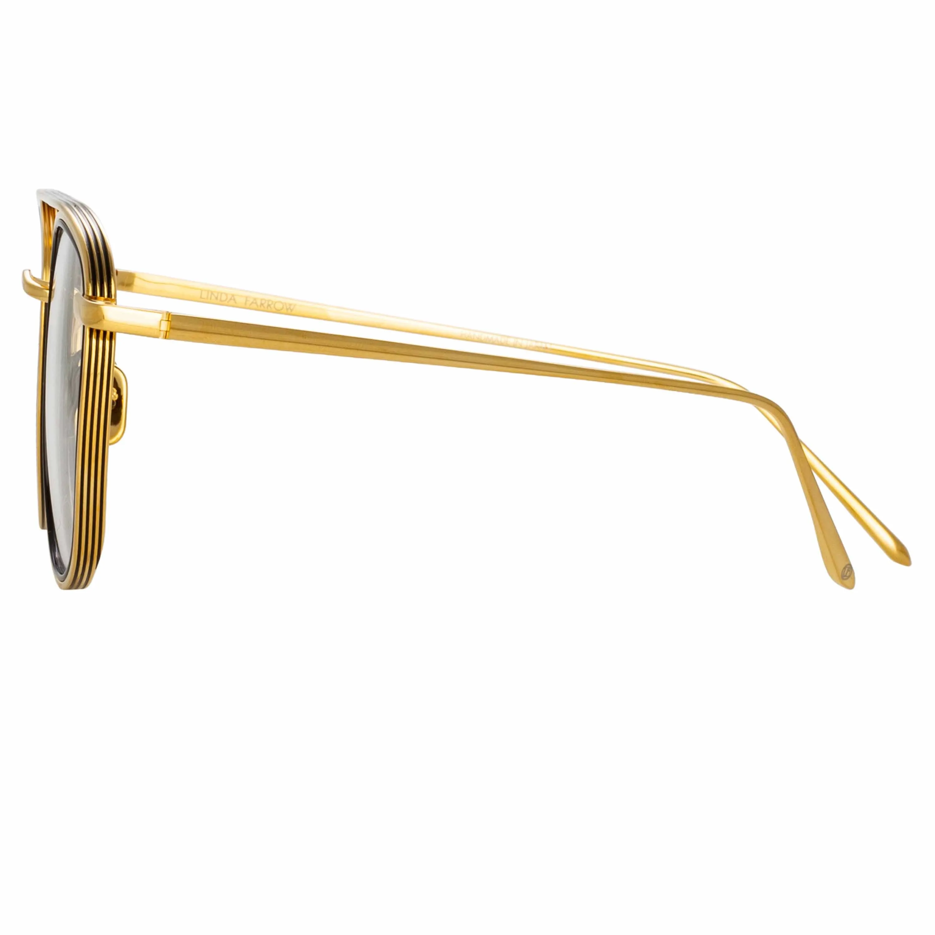 Clark Aviator Optical Frame in Yellow Gold and Black sold by Linda Farrow product image thumbnail 4