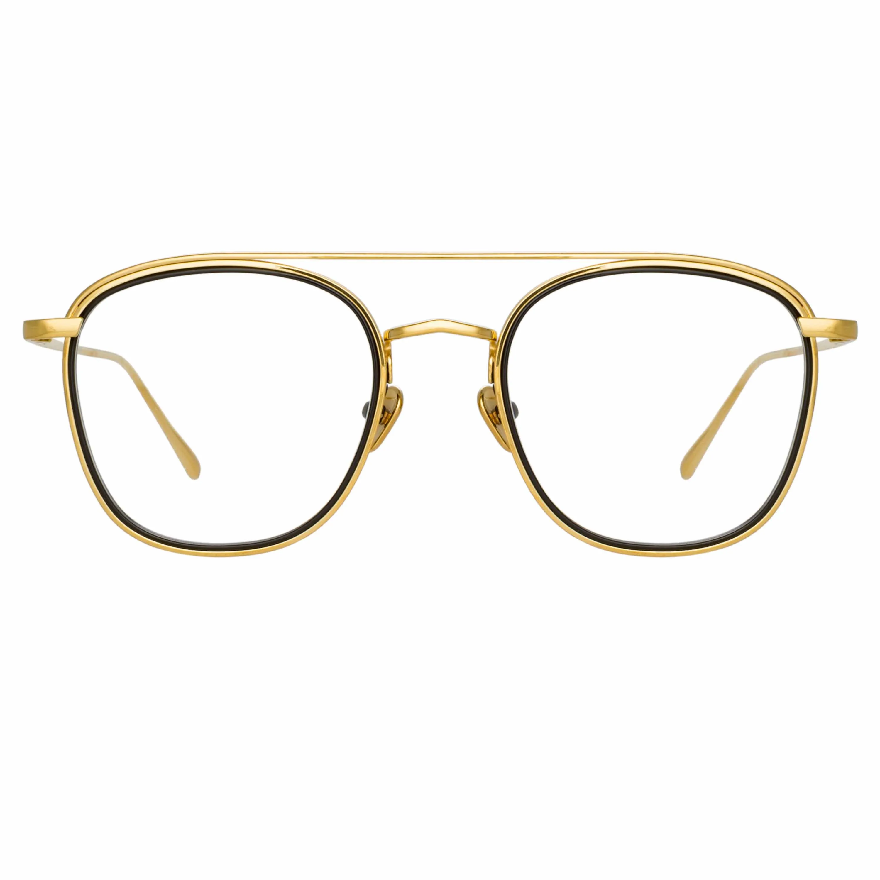 Clark Aviator Optical Frame in Yellow Gold and Black sold by Linda Farrow product image thumbnail 2