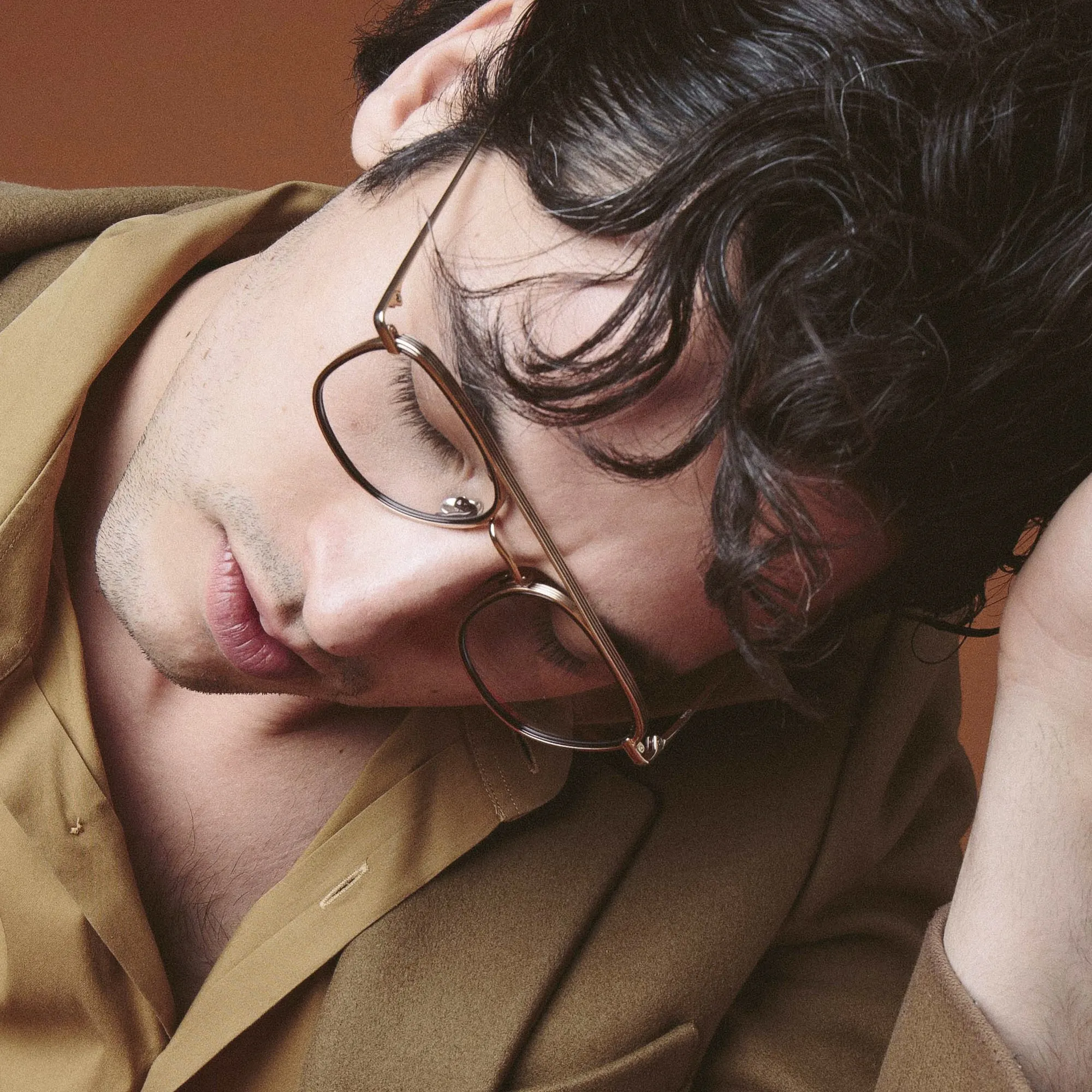 Clark Aviator Optical Frame in Yellow Gold and Black sold by Linda Farrow product image thumbnail 3