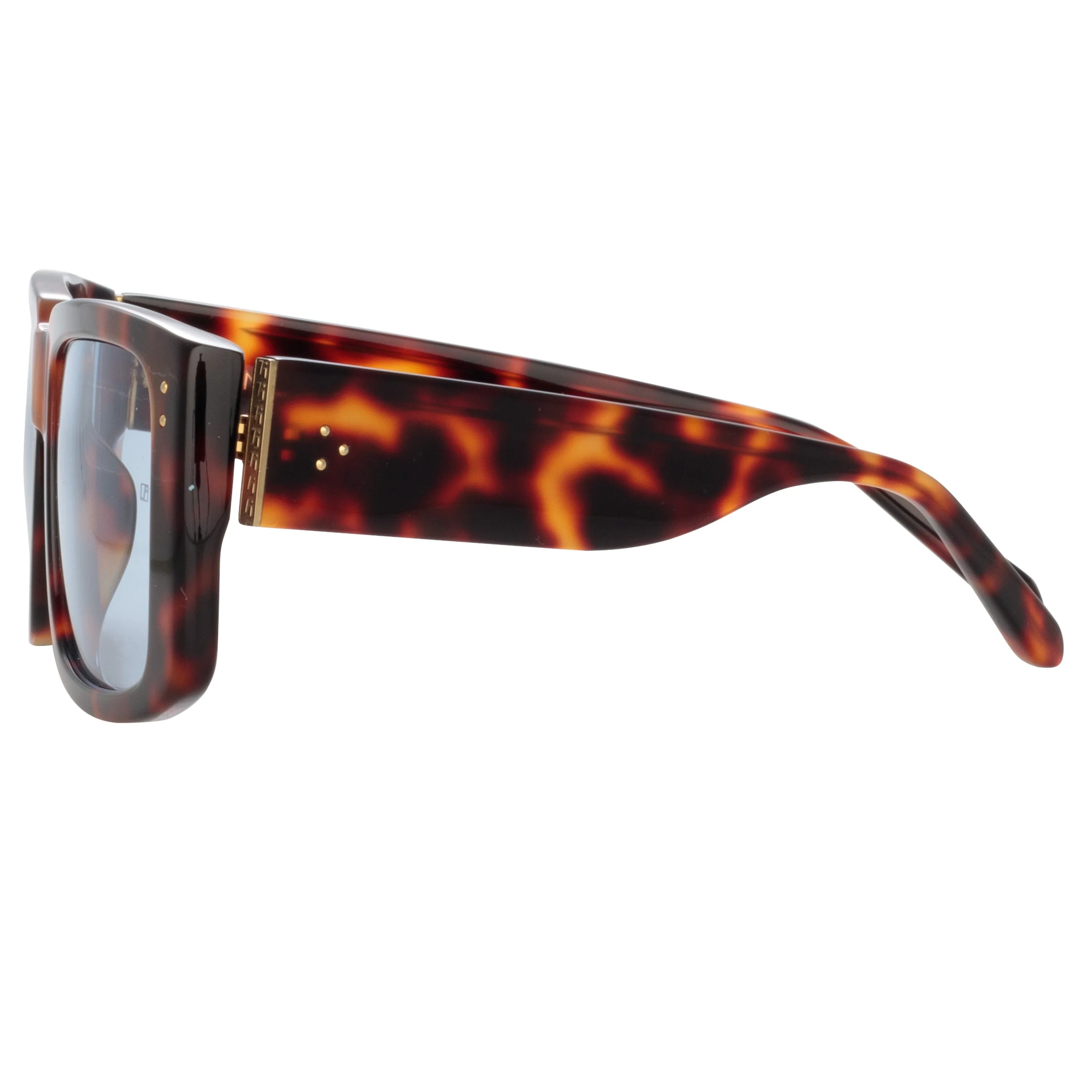 Morrison Rectangular Sunglasses in Tortoiseshell and Blue sold by Linda Farrow product image thumbnail 4