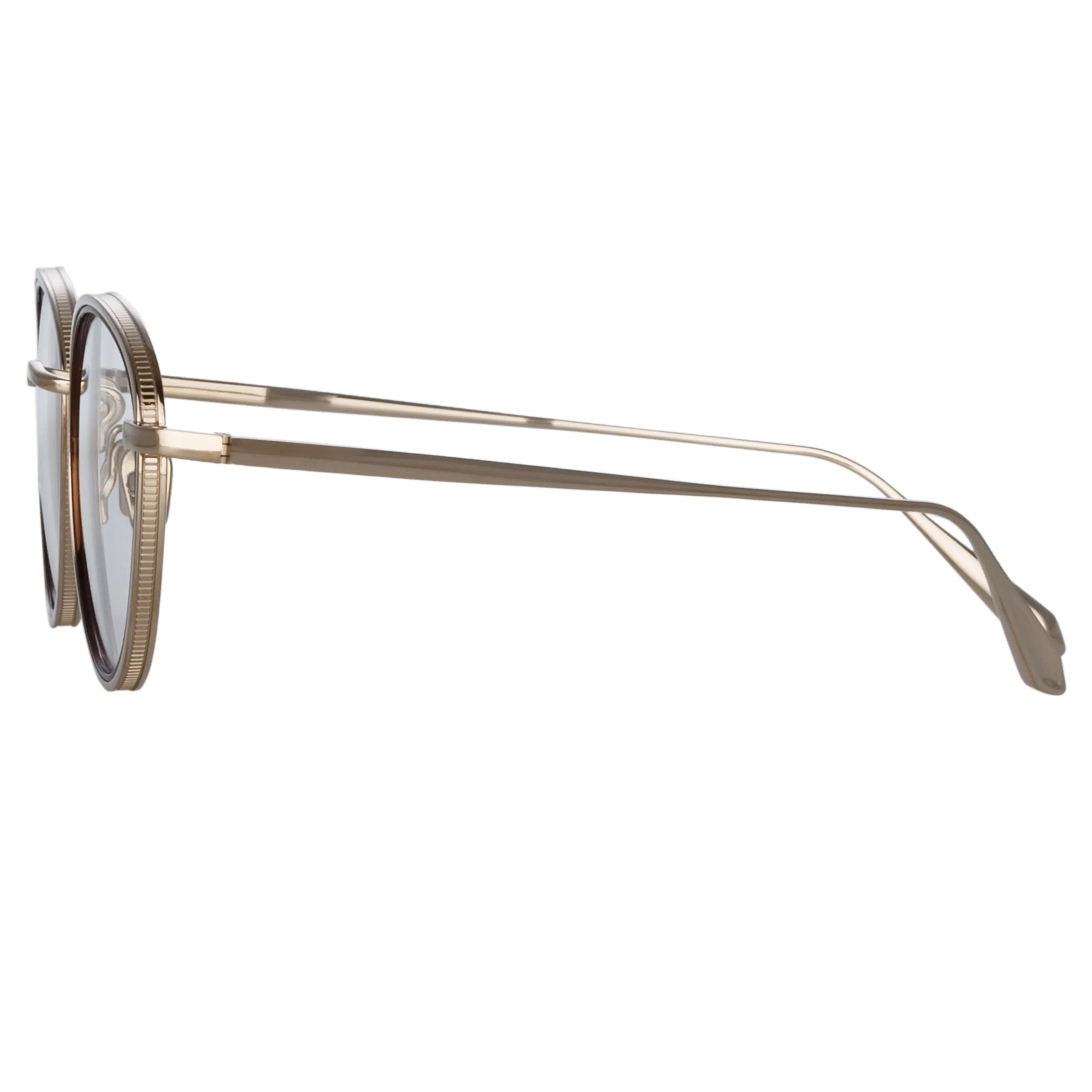 Moss Oval Optical Frame in Light Gold sold by Linda Farrow product image thumbnail 3