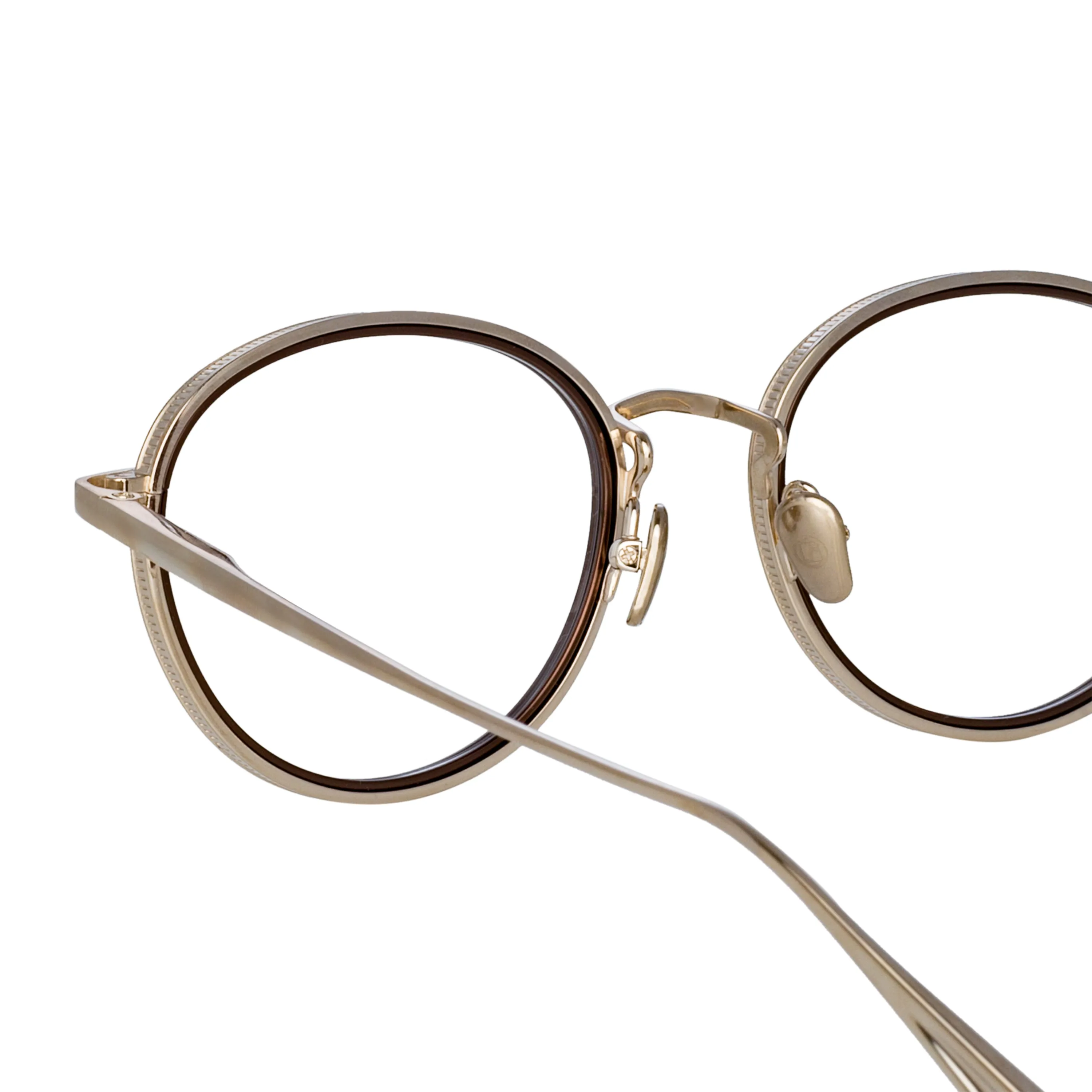 Moss Oval Optical Frame in Light Gold sold by Linda Farrow product image thumbnail 4