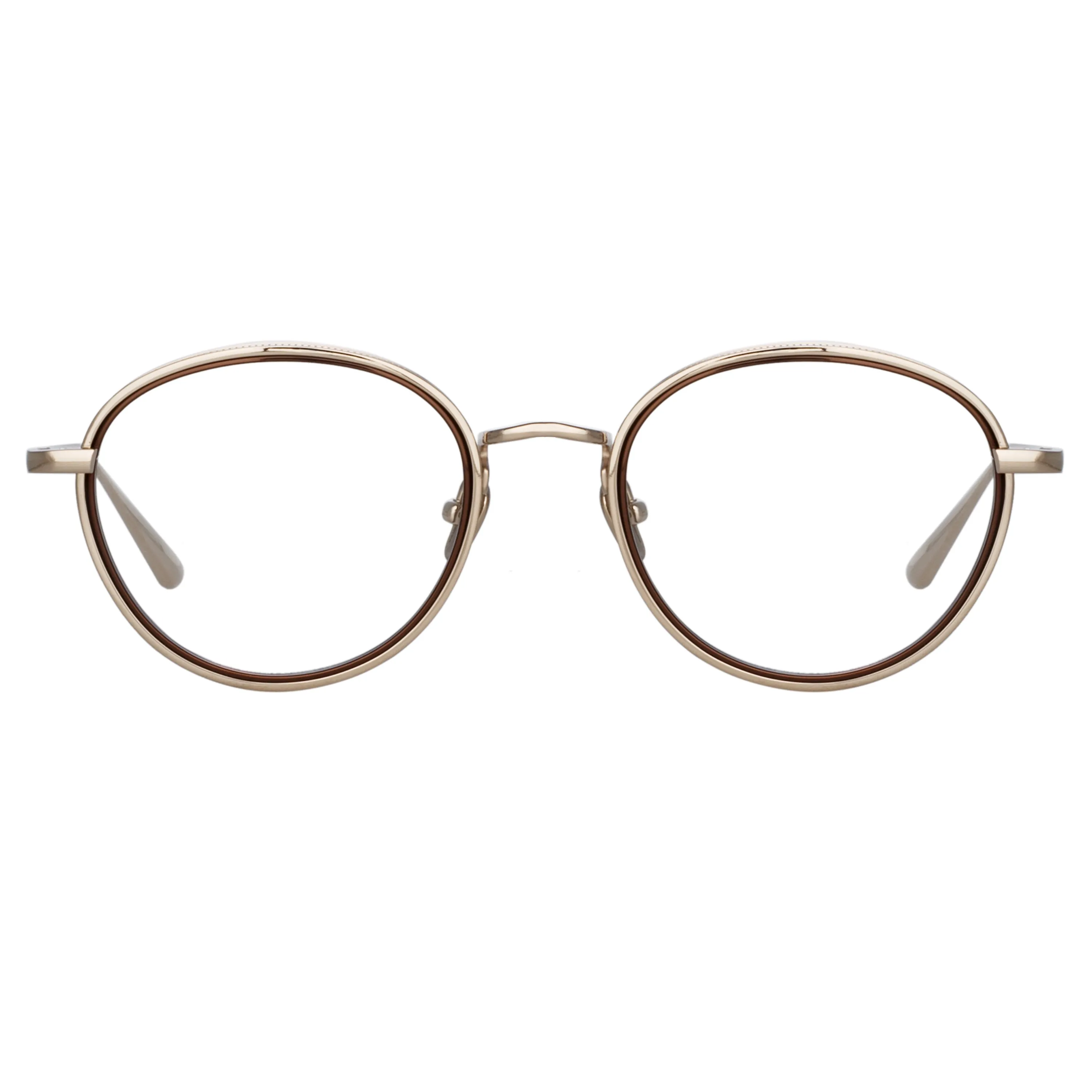 Moss Oval Optical Frame in Light Gold sold by Linda Farrow product image thumbnail 2