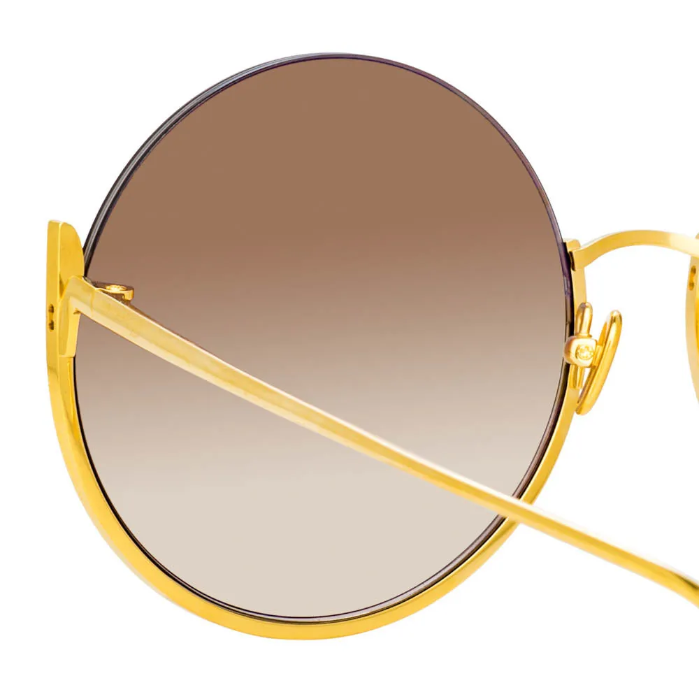 Olivia Round Sunglasses in Yellow Gold sold by Linda Farrow product image thumbnail 4