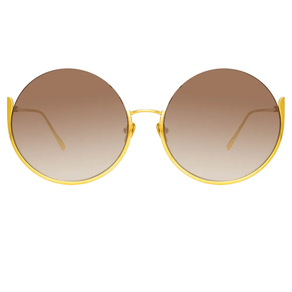 Olivia Round Sunglasses in Yellow Gold sold by Linda Farrow product image thumbnail 2