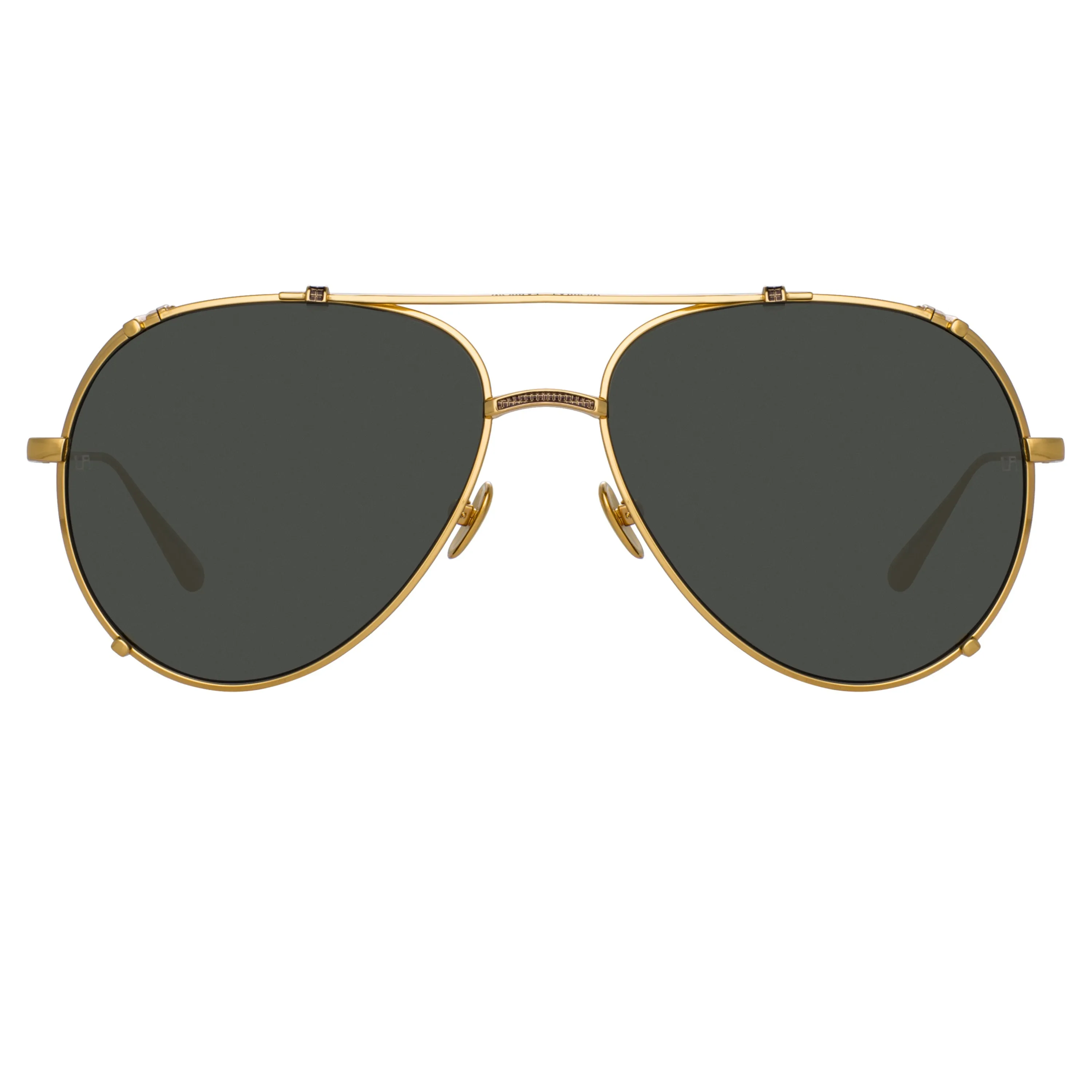 Newman Aviator Sunglasses in Yellow Gold sold by Linda Farrow product image thumbnail 2