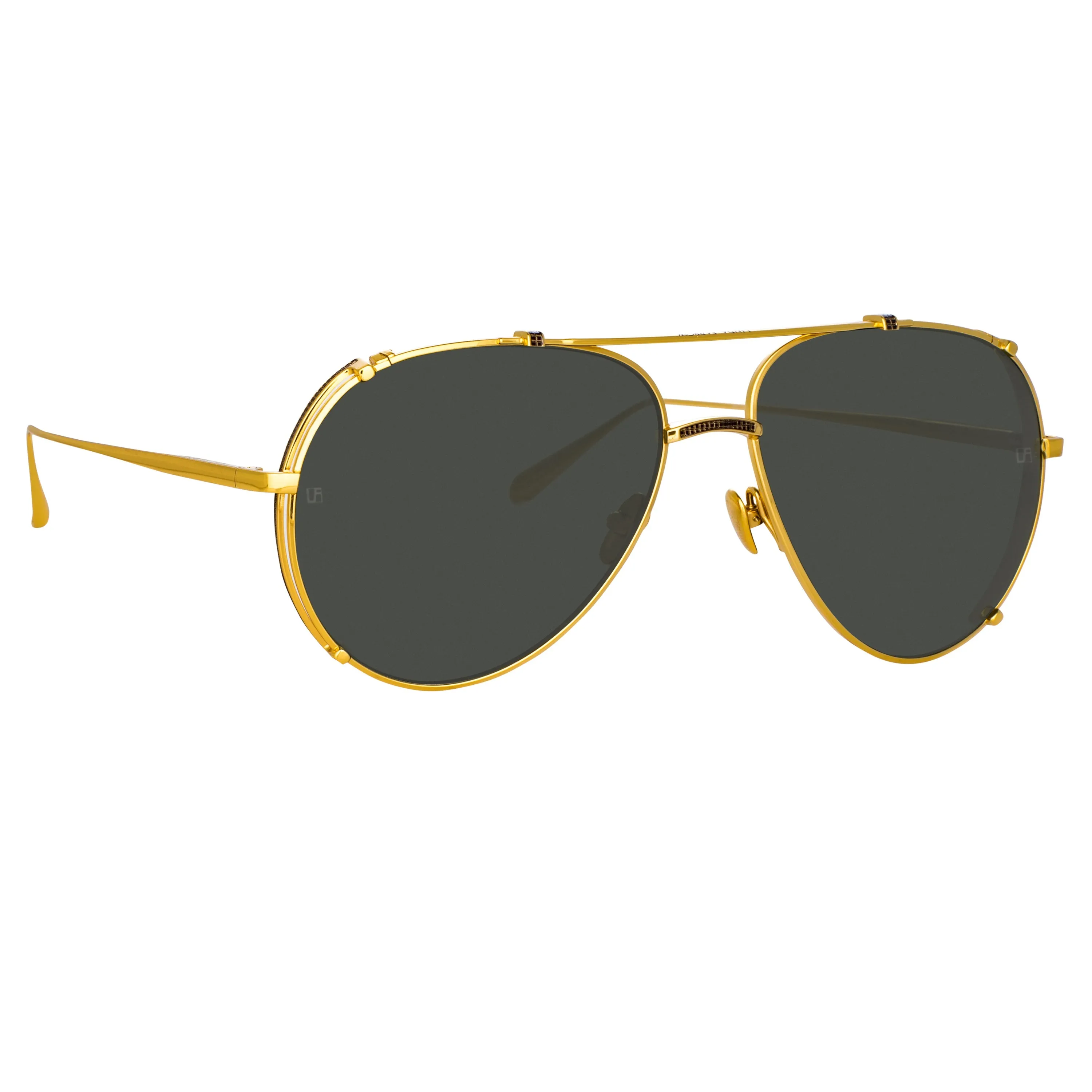 Newman Aviator Sunglasses in Yellow Gold sold by Linda Farrow