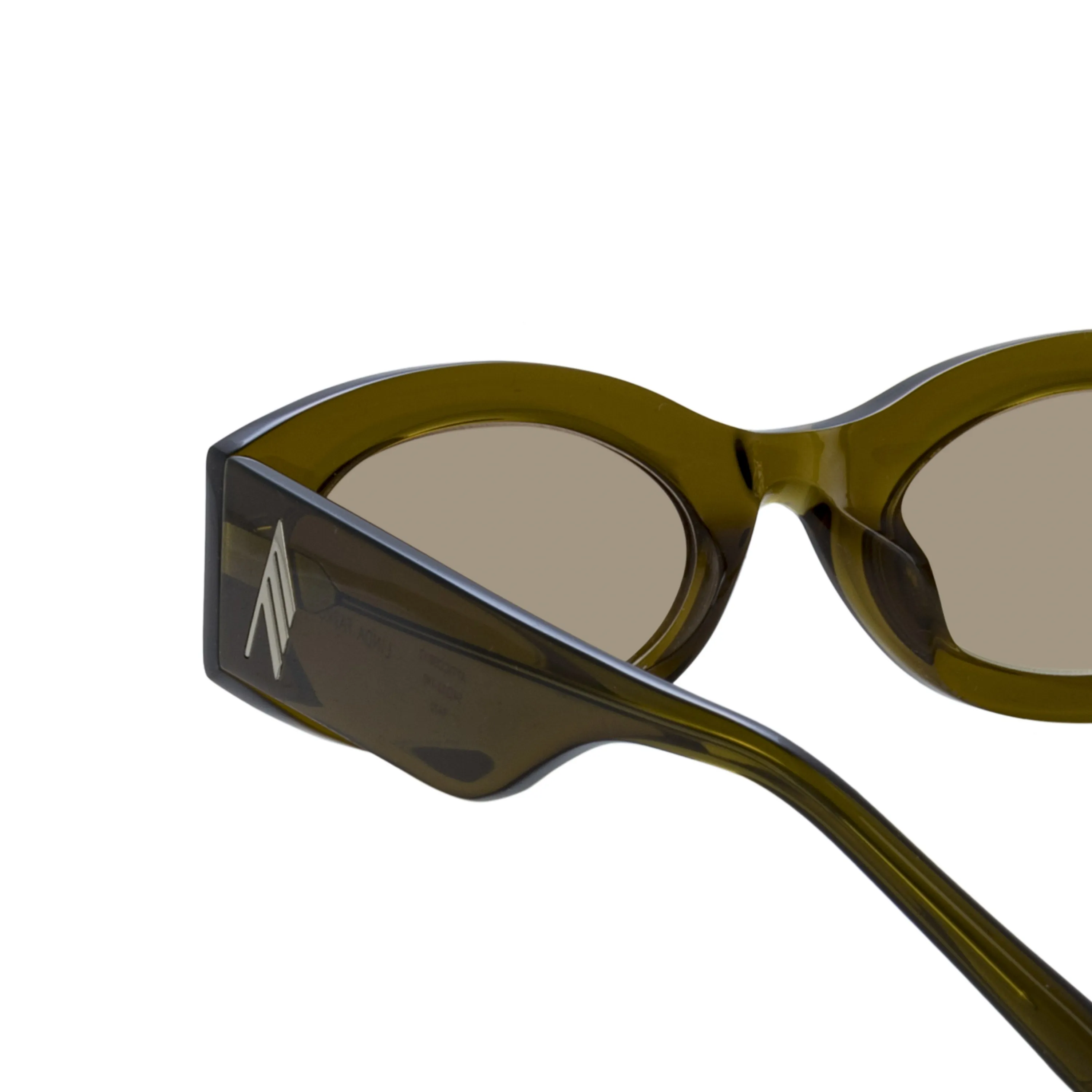 The Attico Berta Oval Sunglasses in Olive sold by Linda Farrow product image thumbnail 5