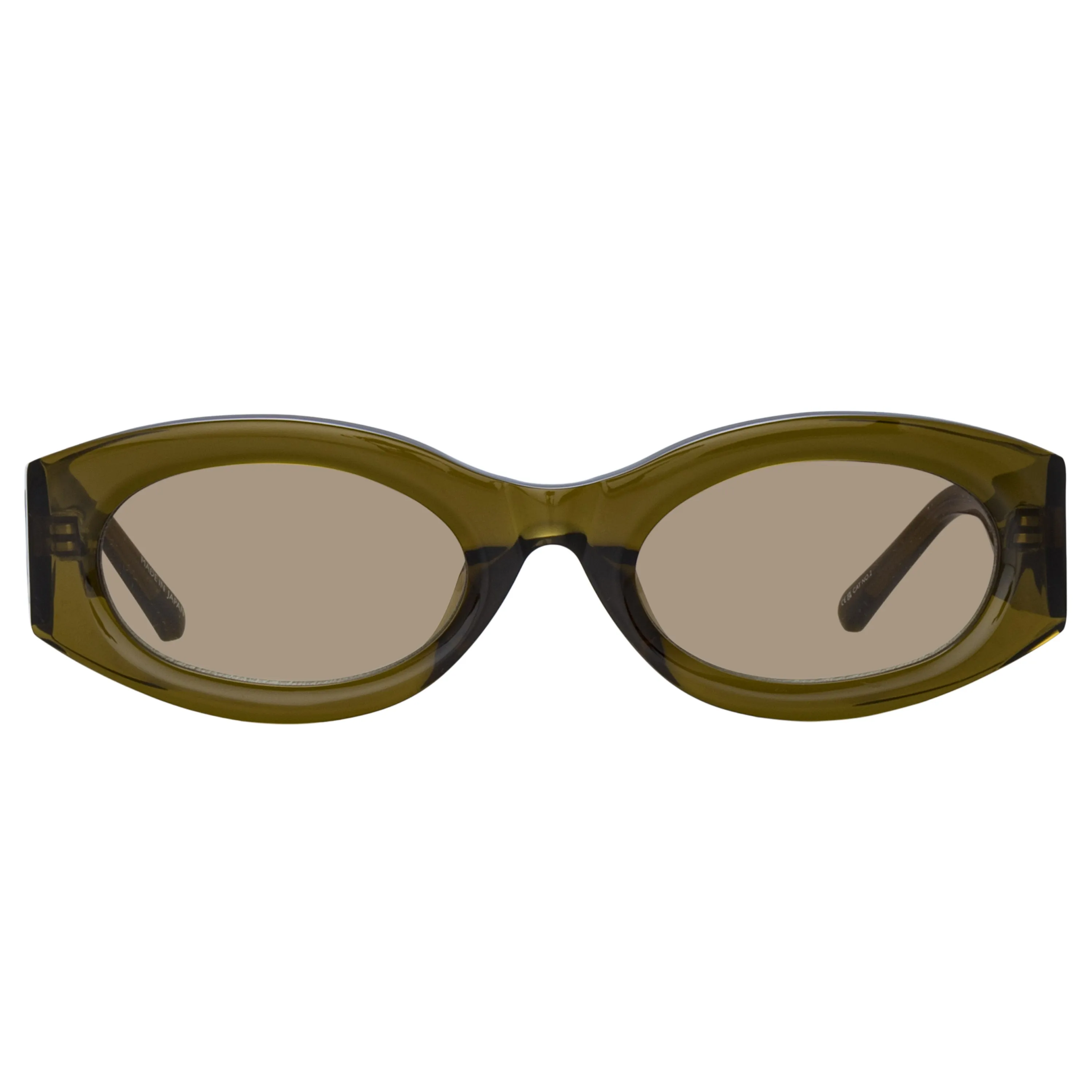 The Attico Berta Oval Sunglasses in Olive sold by Linda Farrow product image thumbnail 2