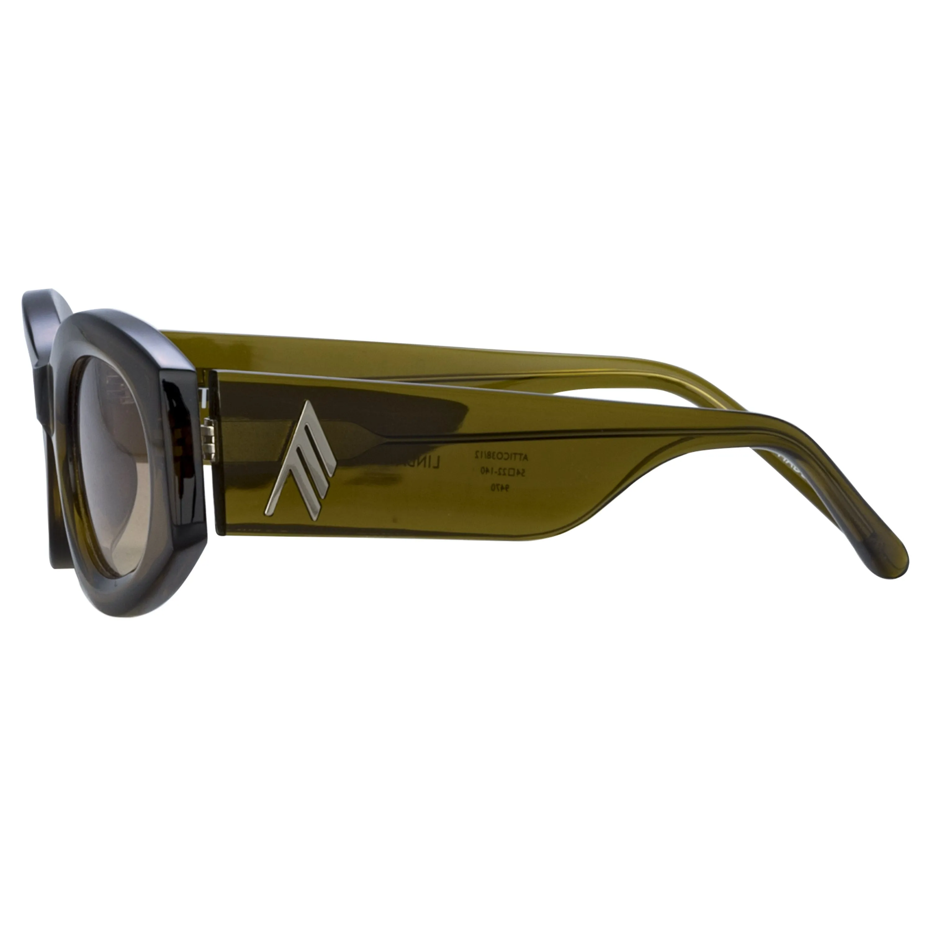 The Attico Berta Oval Sunglasses in Olive sold by Linda Farrow product image thumbnail 4