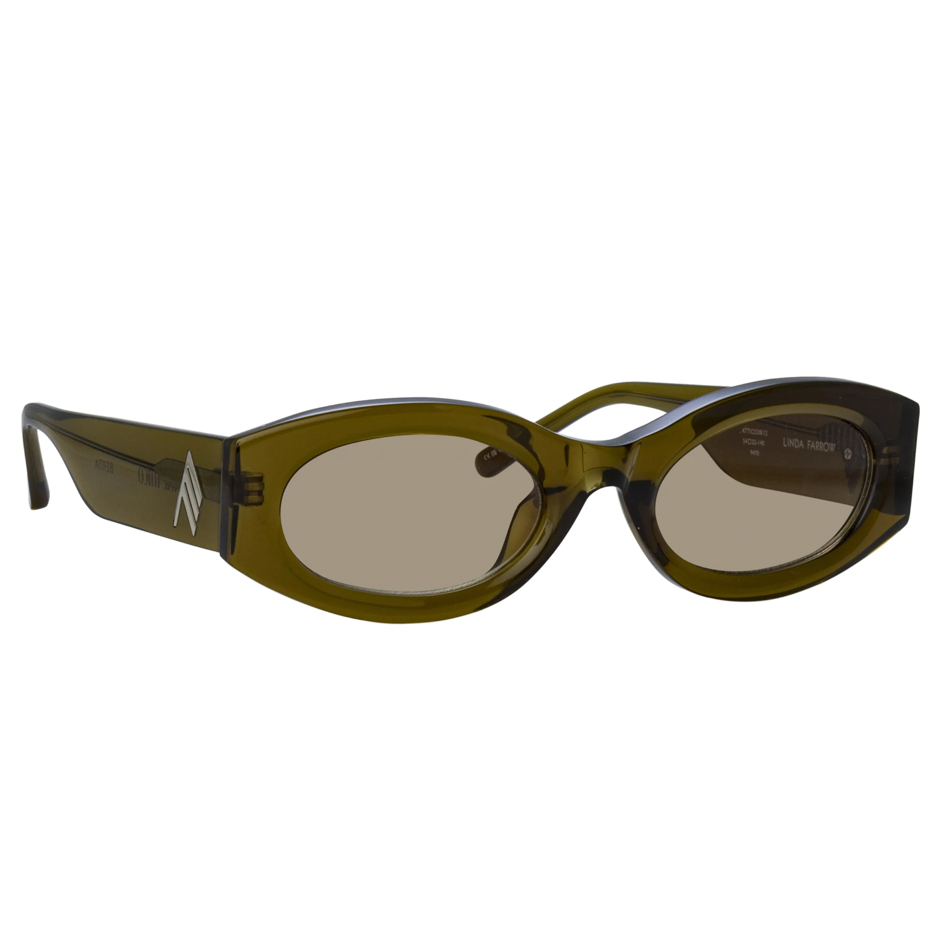 The Attico Berta Oval Sunglasses in Olive sold by Linda Farrow product image thumbnail 3