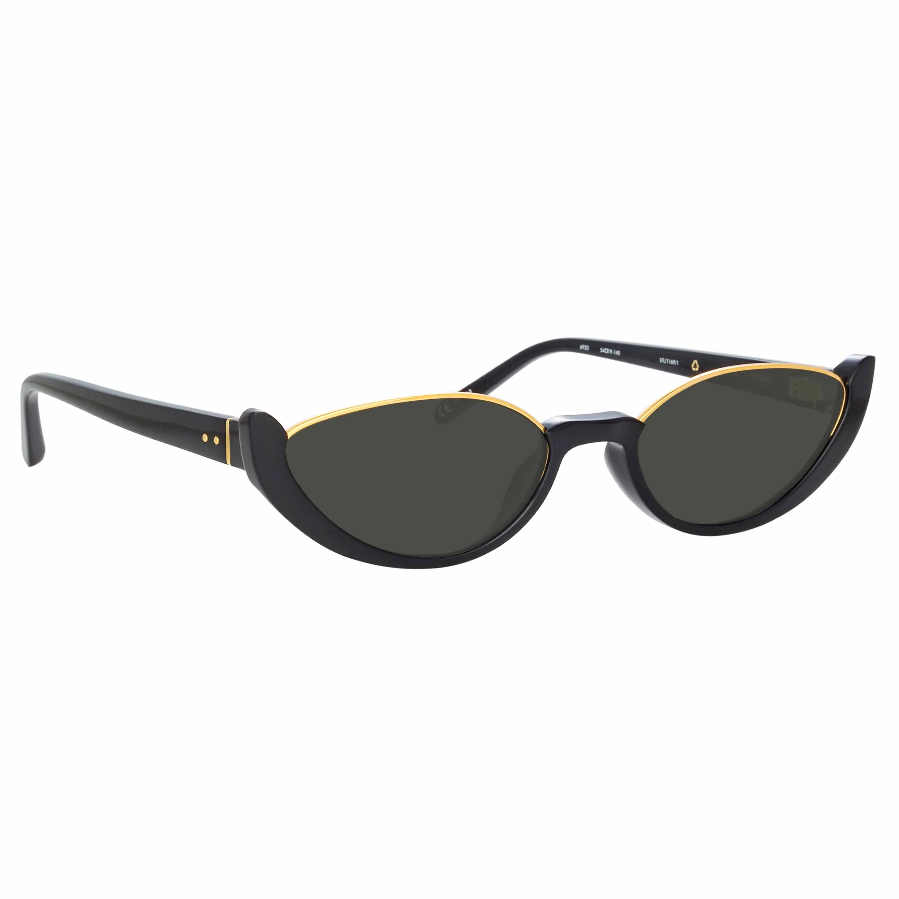 Robyn Cat Eye Sunglasses in Black sold by Linda Farrow