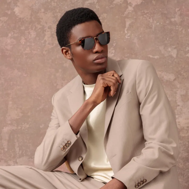 Men's Cassin D-Frame Sunglasses in Tortoiseshell sold by Linda Farrow