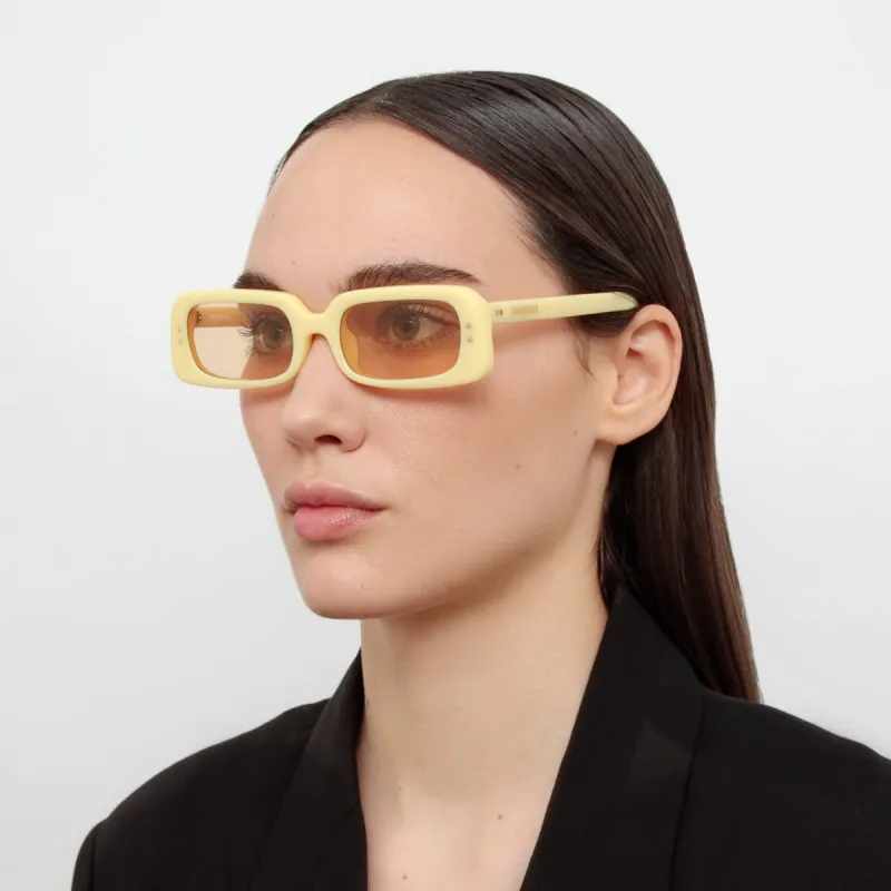 Azzurro Rectangular Sunglasses in Light Blue by Jacquemus