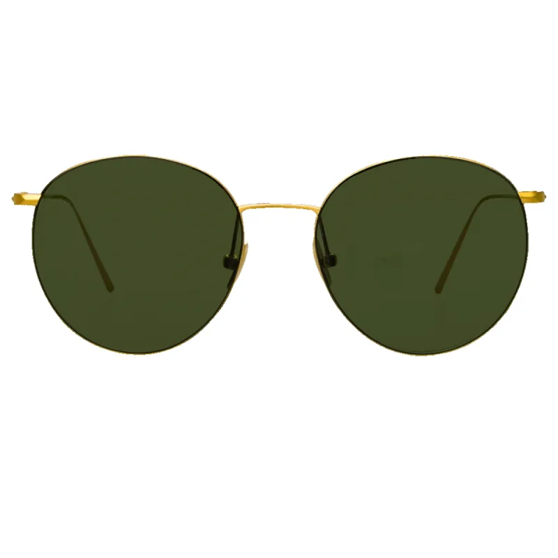 Foster Oval Sunglasses in Yellow Gold sold by Linda Farrow