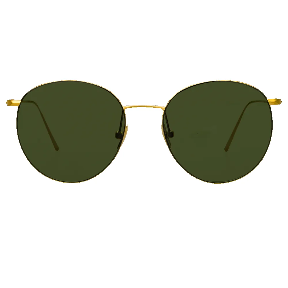 Foster Oval Sunglasses in Yellow Gold sold by Linda Farrow