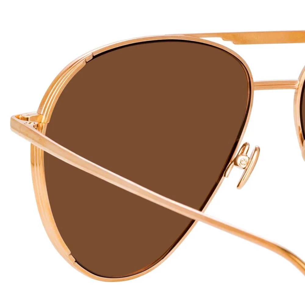 Carter Aviator Sunglasses in Rose Gold sold by Linda Farrow product image thumbnail 4