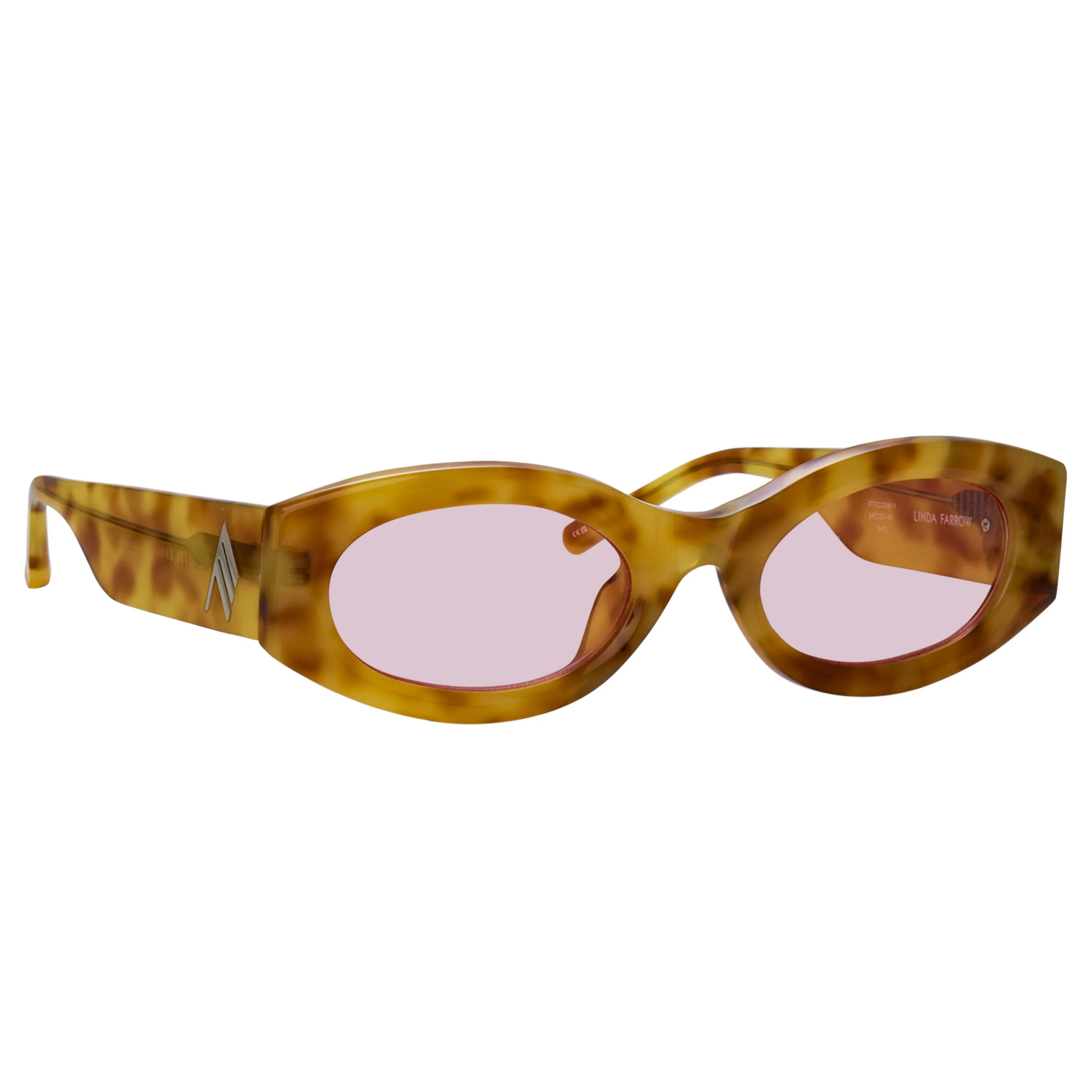 The Attico Berta Oval Sunglasses in Tortoiseshell and Pink sold by Linda Farrow product image thumbnail 3