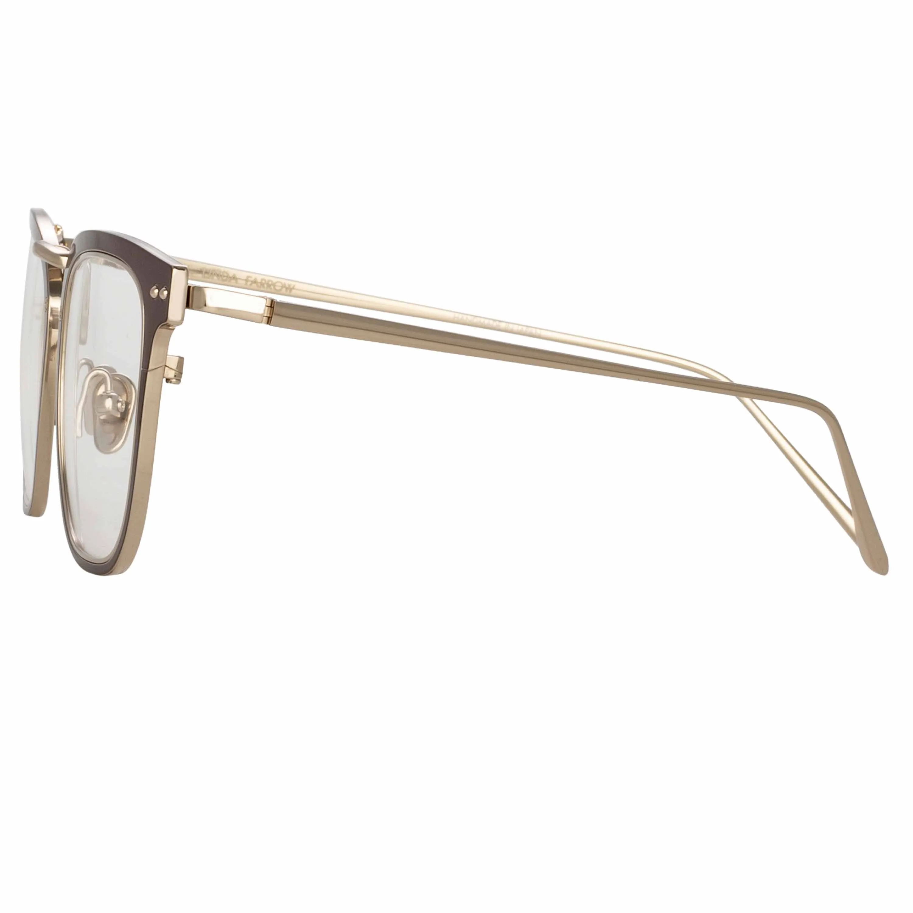 Carson Optical D-Frame in Light Gold and Brown sold by Linda Farrow product image thumbnail 3