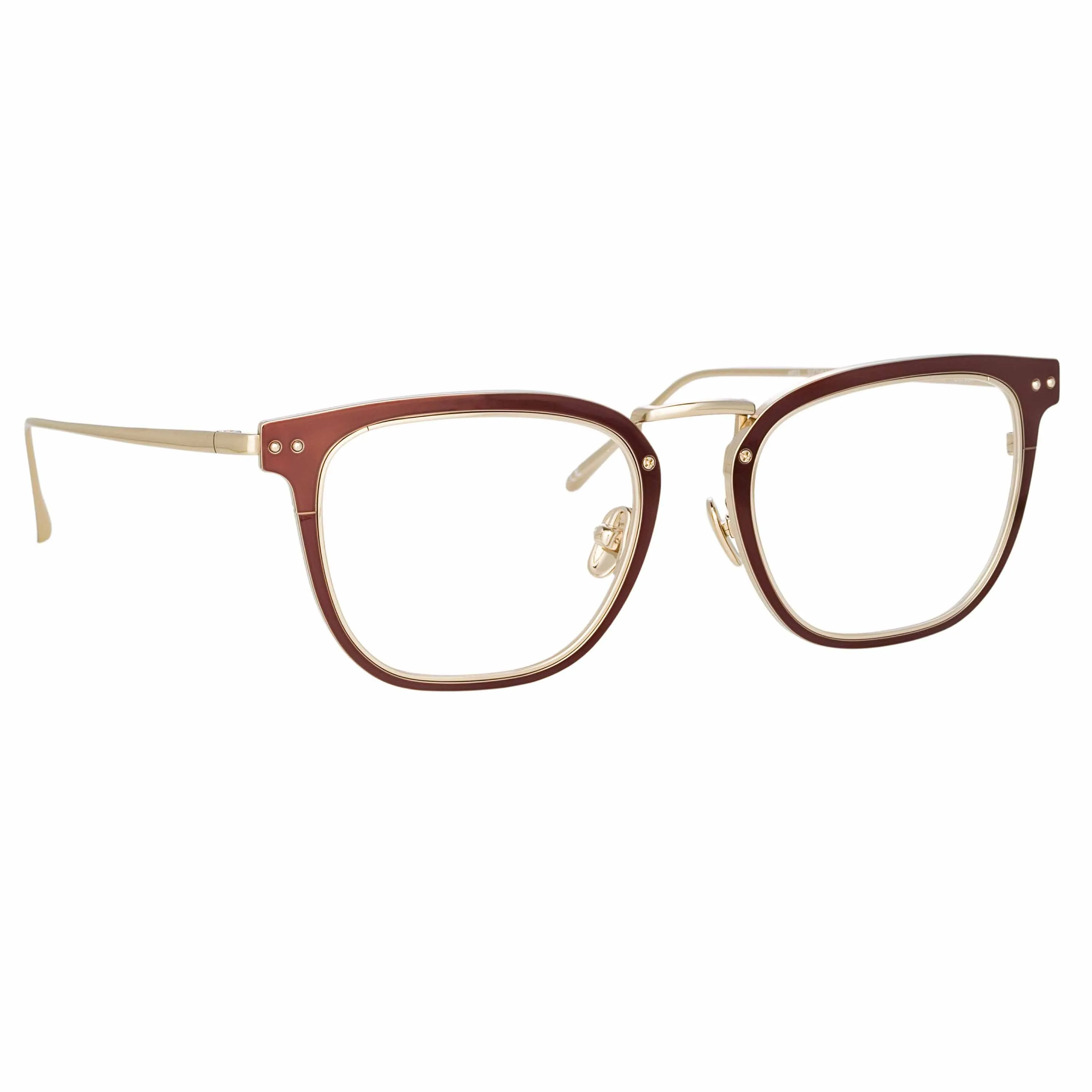Carson Optical D-Frame in Light Gold and Brown sold by Linda Farrow product image thumbnail 2