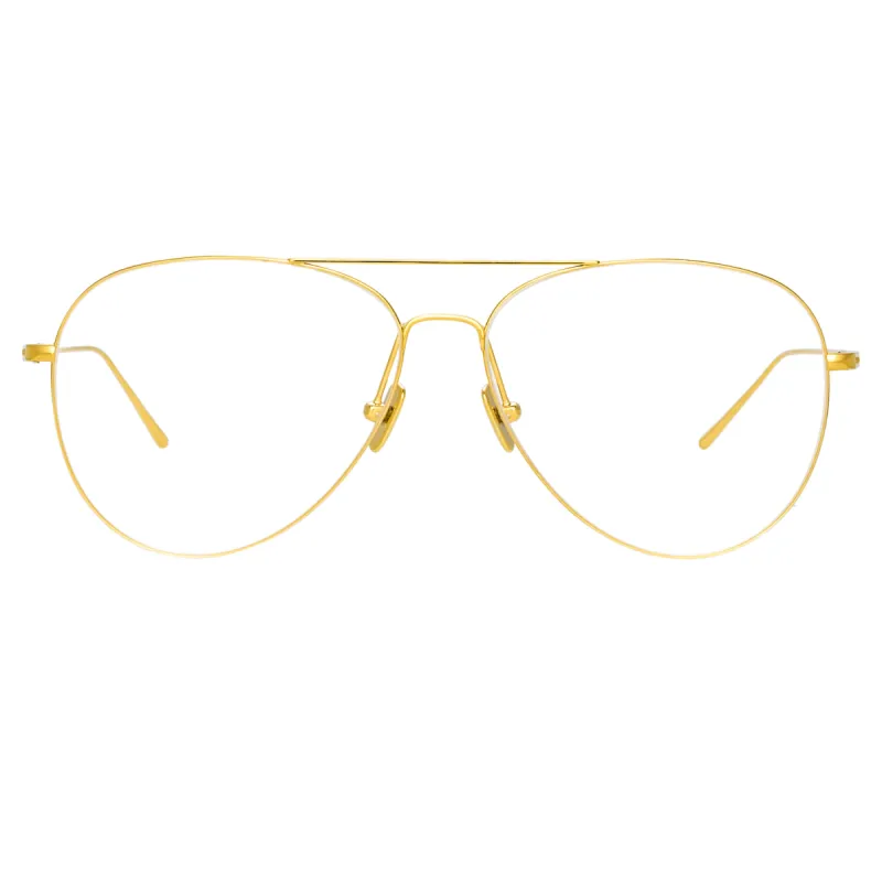 Lloyds Aviator Optical Frame in Yellow Gold sold by Linda Farrow
