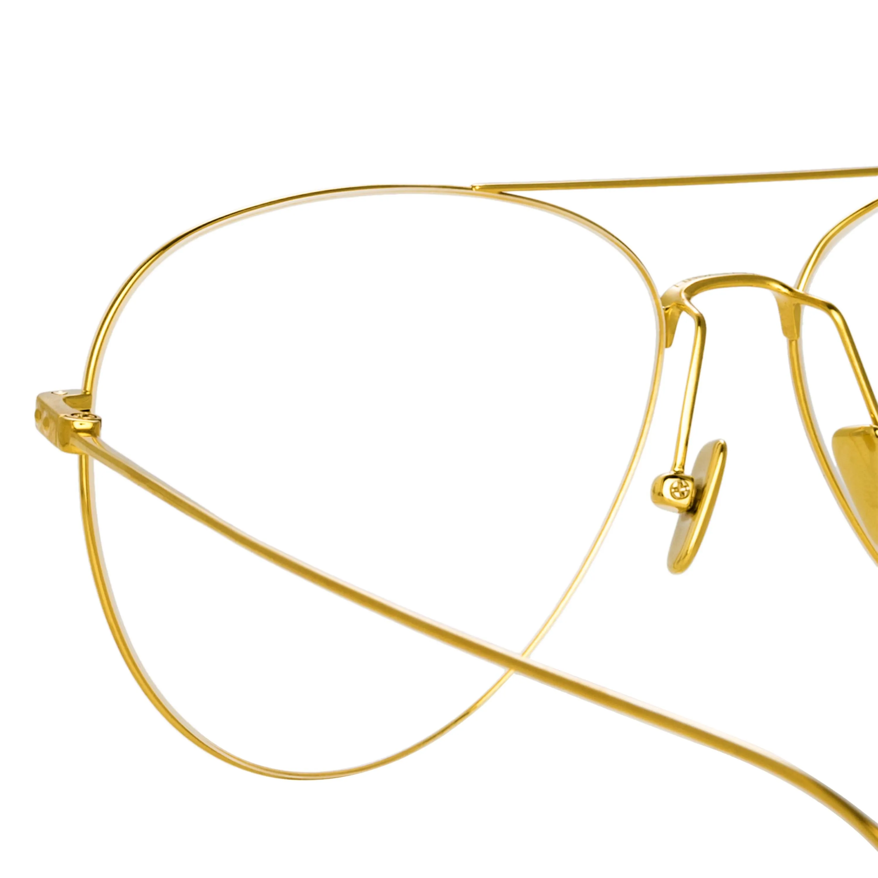 Lloyds Aviator Optical Frame in Yellow Gold sold by Linda Farrow product image thumbnail 3