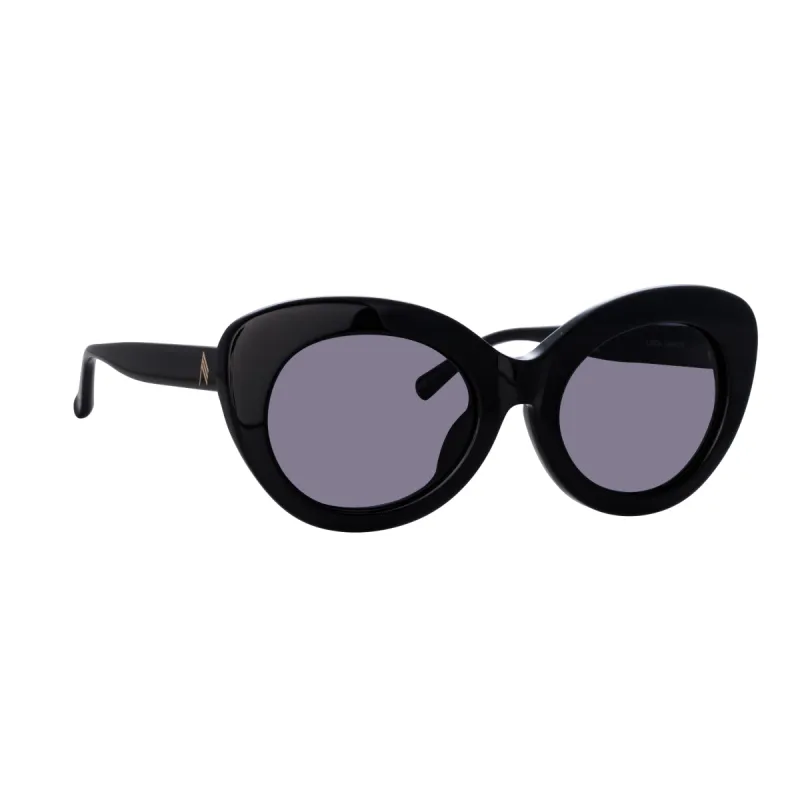 Agnes Cat Eye Sunglasses in Black sold by Linda Farrow
