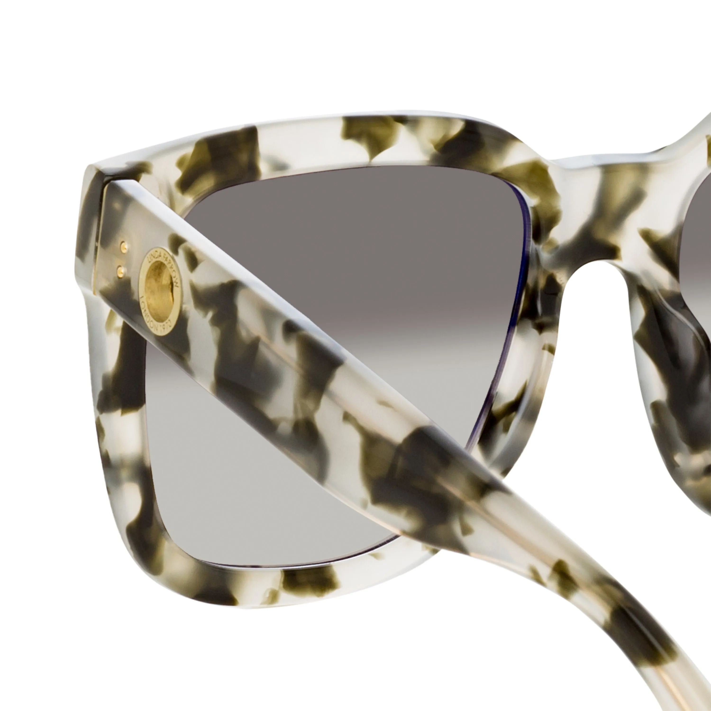 Freya D-Frame Sunglasses in Black and Grey Tortoiseshell sold by Linda Farrow product image thumbnail 4