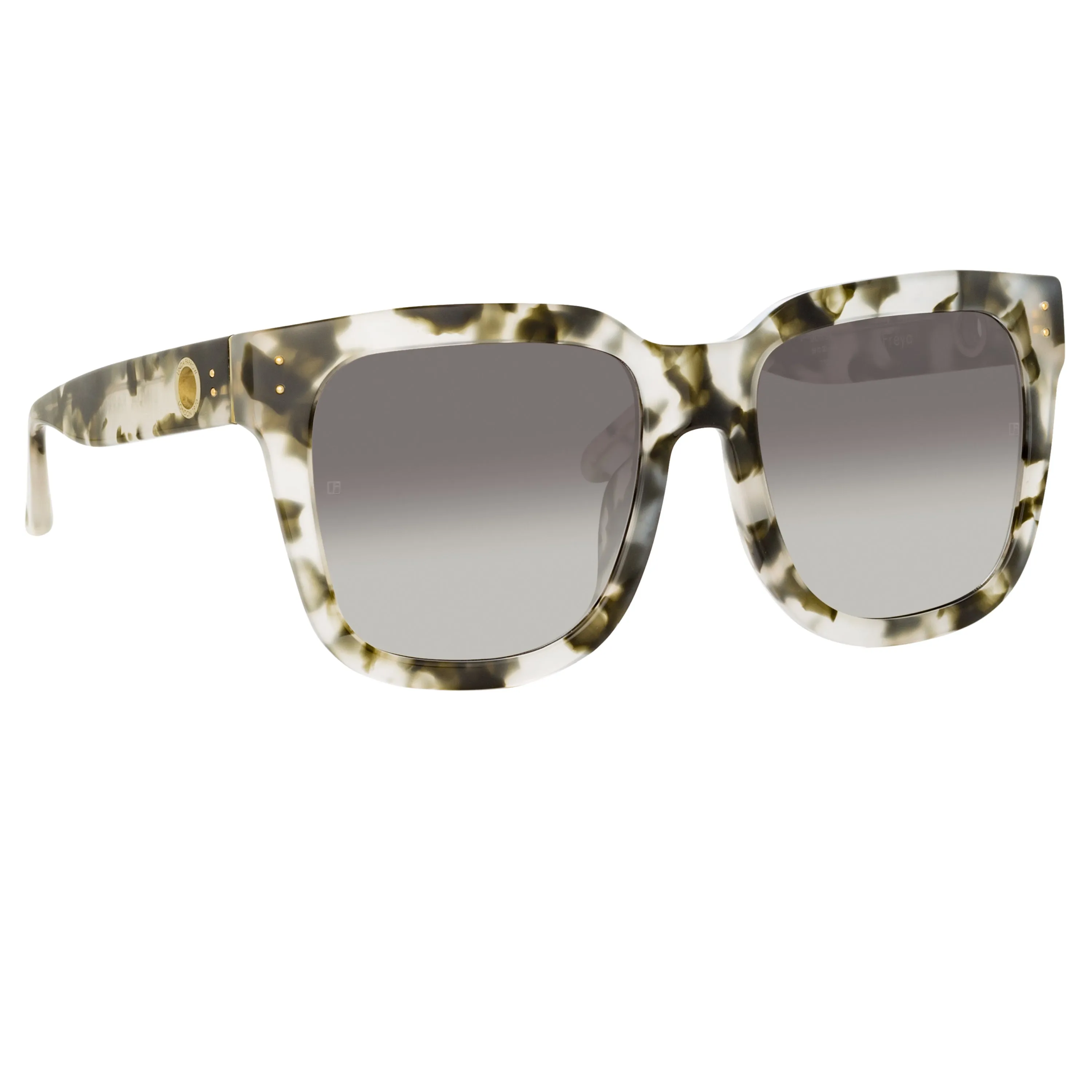 Freya D-Frame Sunglasses in Black and Grey Tortoiseshell sold by Linda Farrow