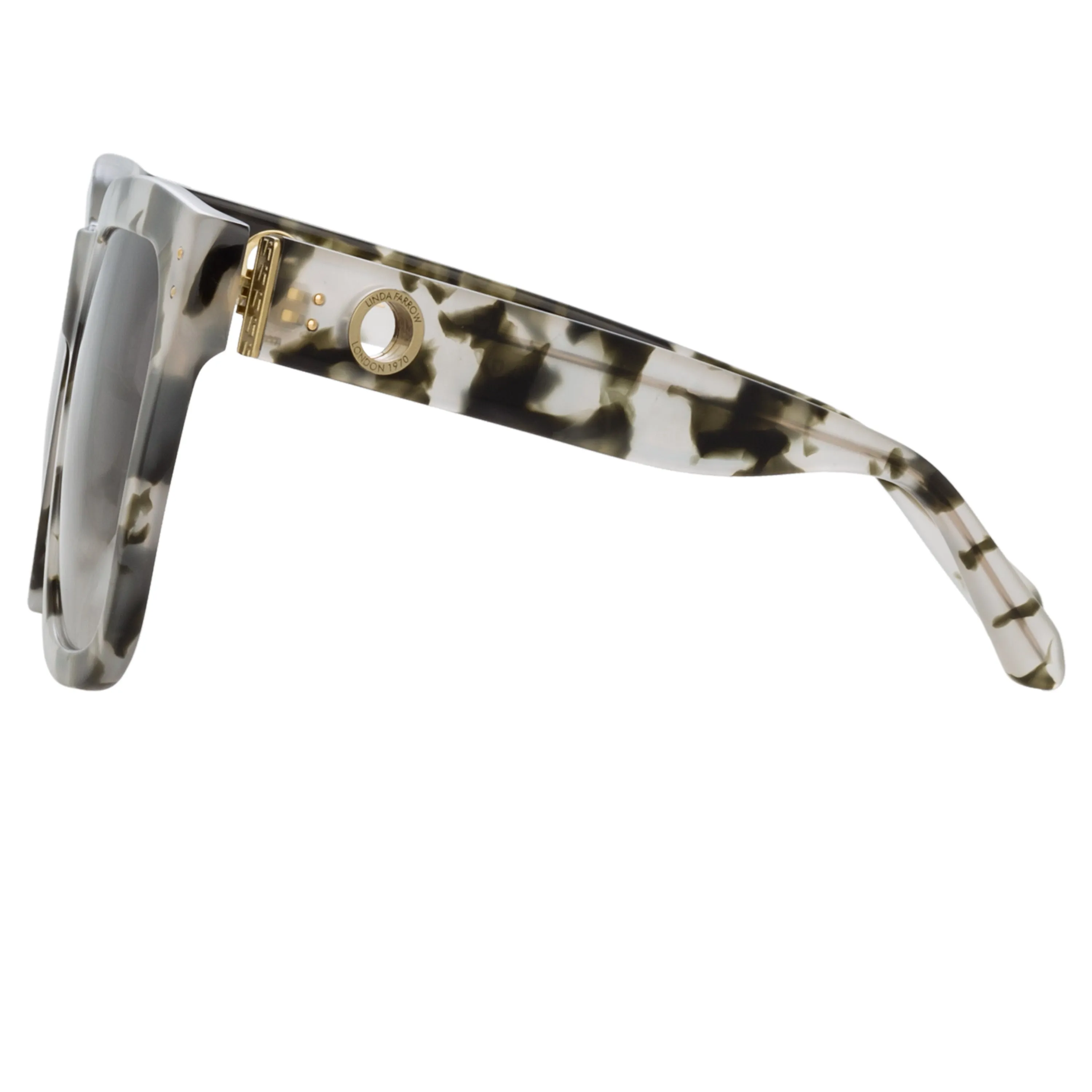 Freya D-Frame Sunglasses in Black and Grey Tortoiseshell sold by Linda Farrow product image thumbnail 3