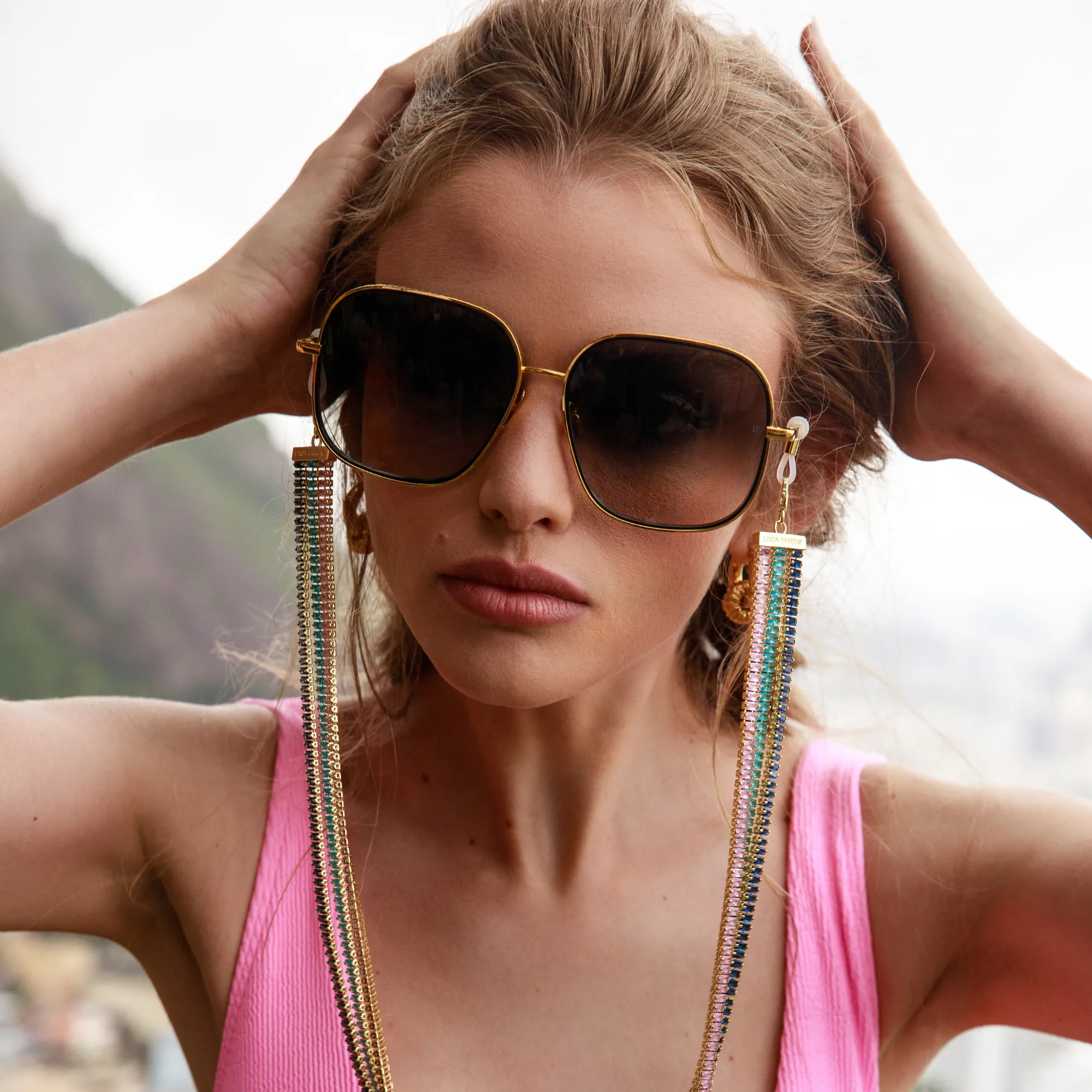 Juliana Oversized Sunglasses in Yellow Gold sold by Linda Farrow product image thumbnail 5